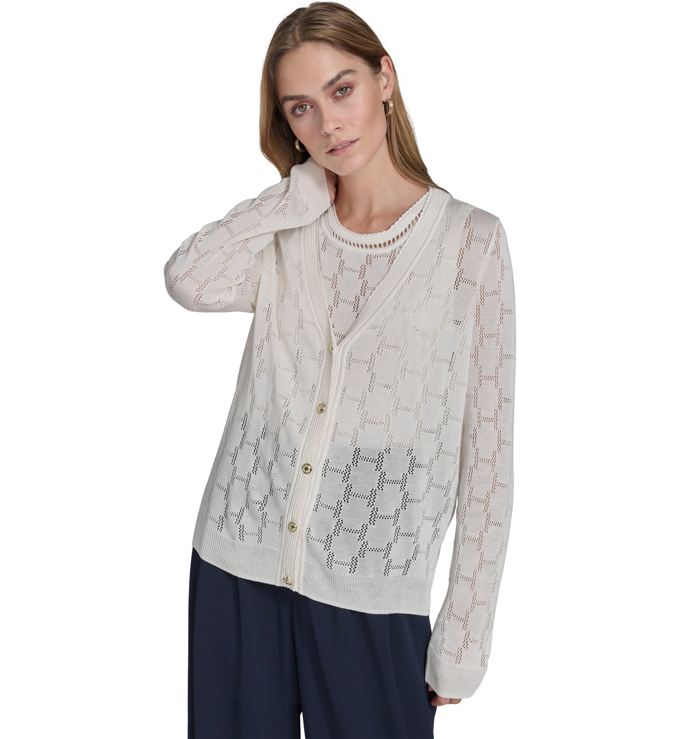 Womens H Cutout Cardigan 