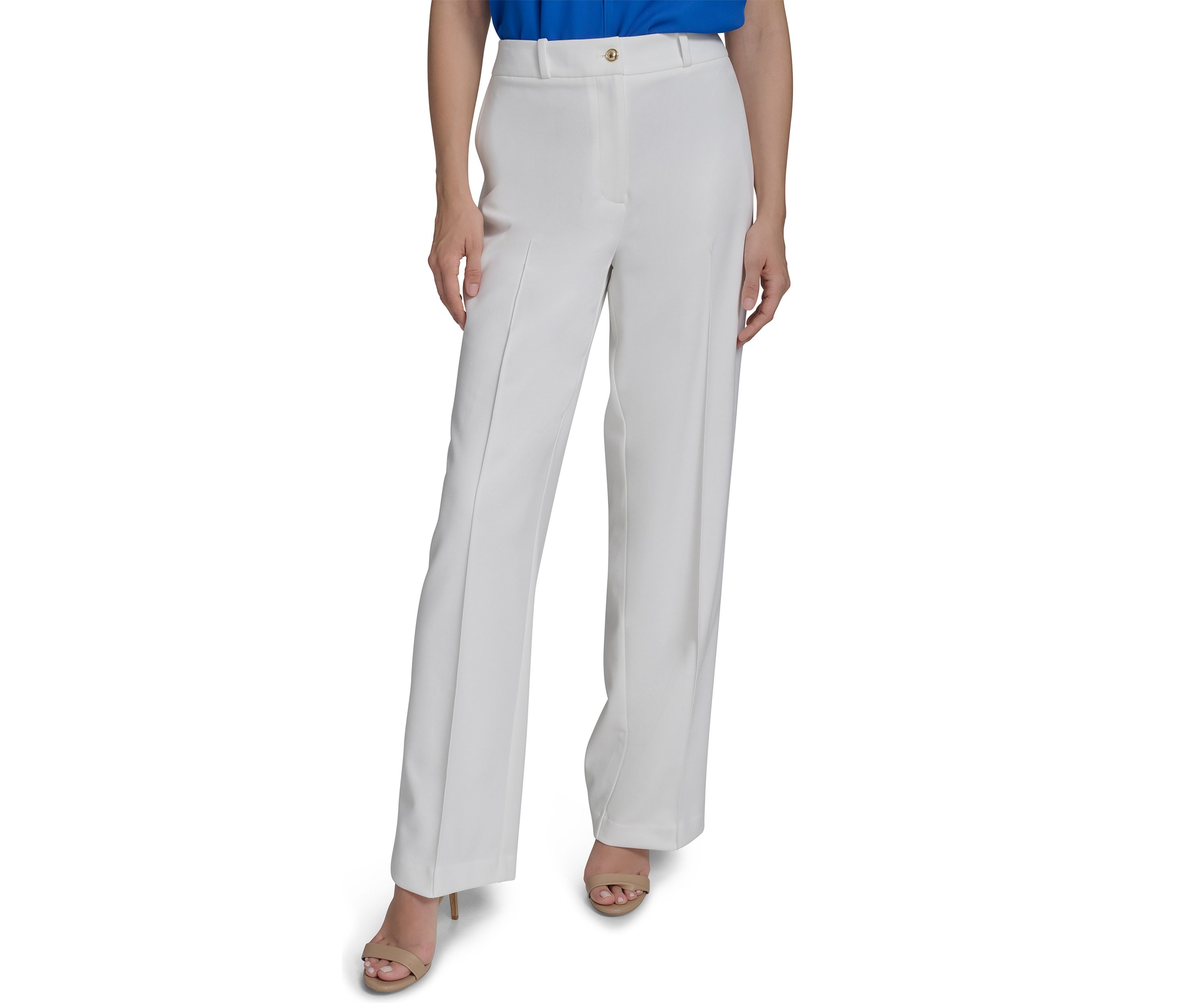 Womens Wide Leg Scuba Crepe Pants