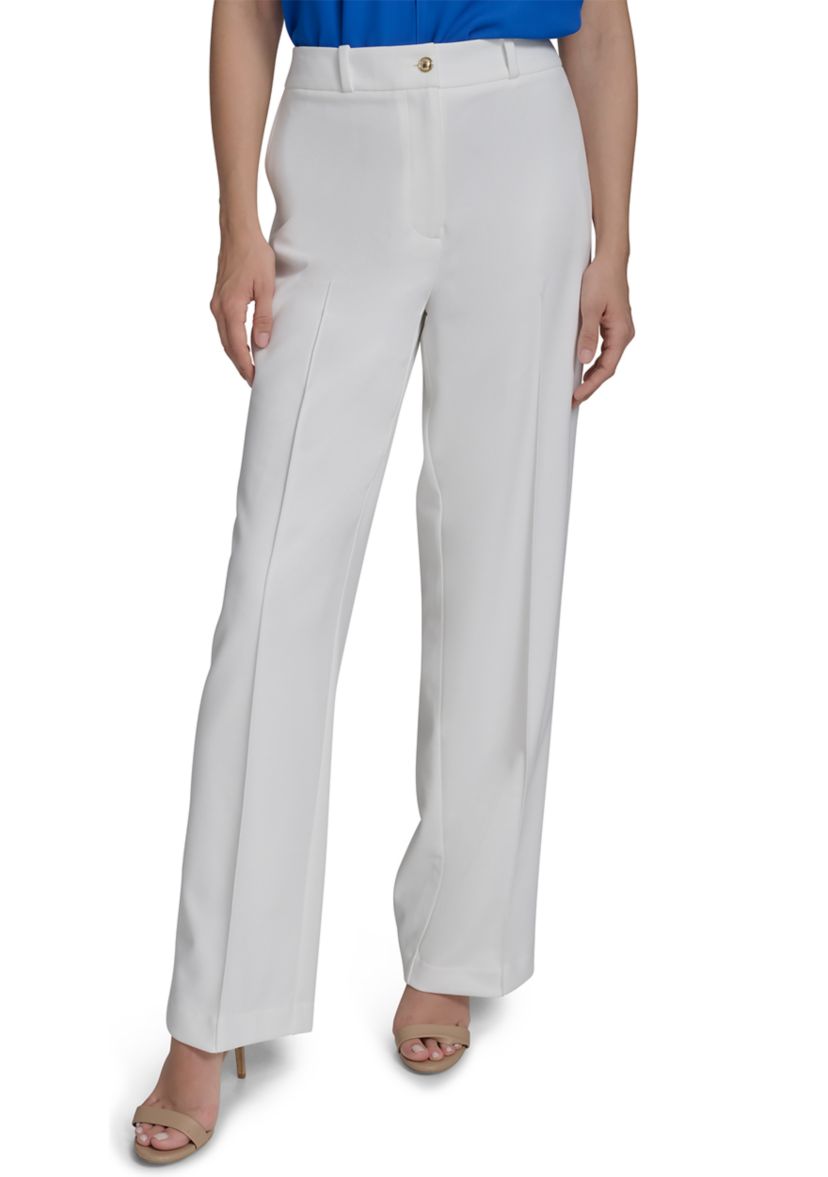 Womens Wide Leg Scuba Crepe Pants