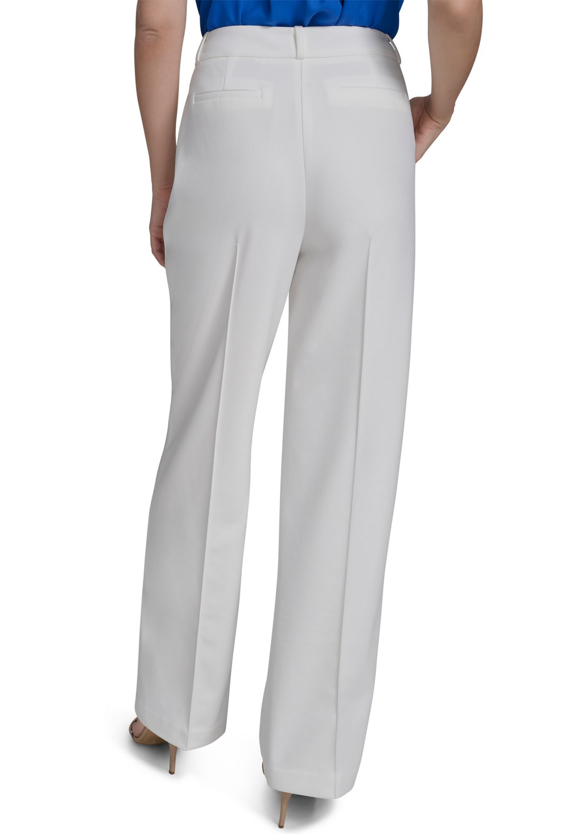 Womens Wide Leg Scuba Crepe Pants