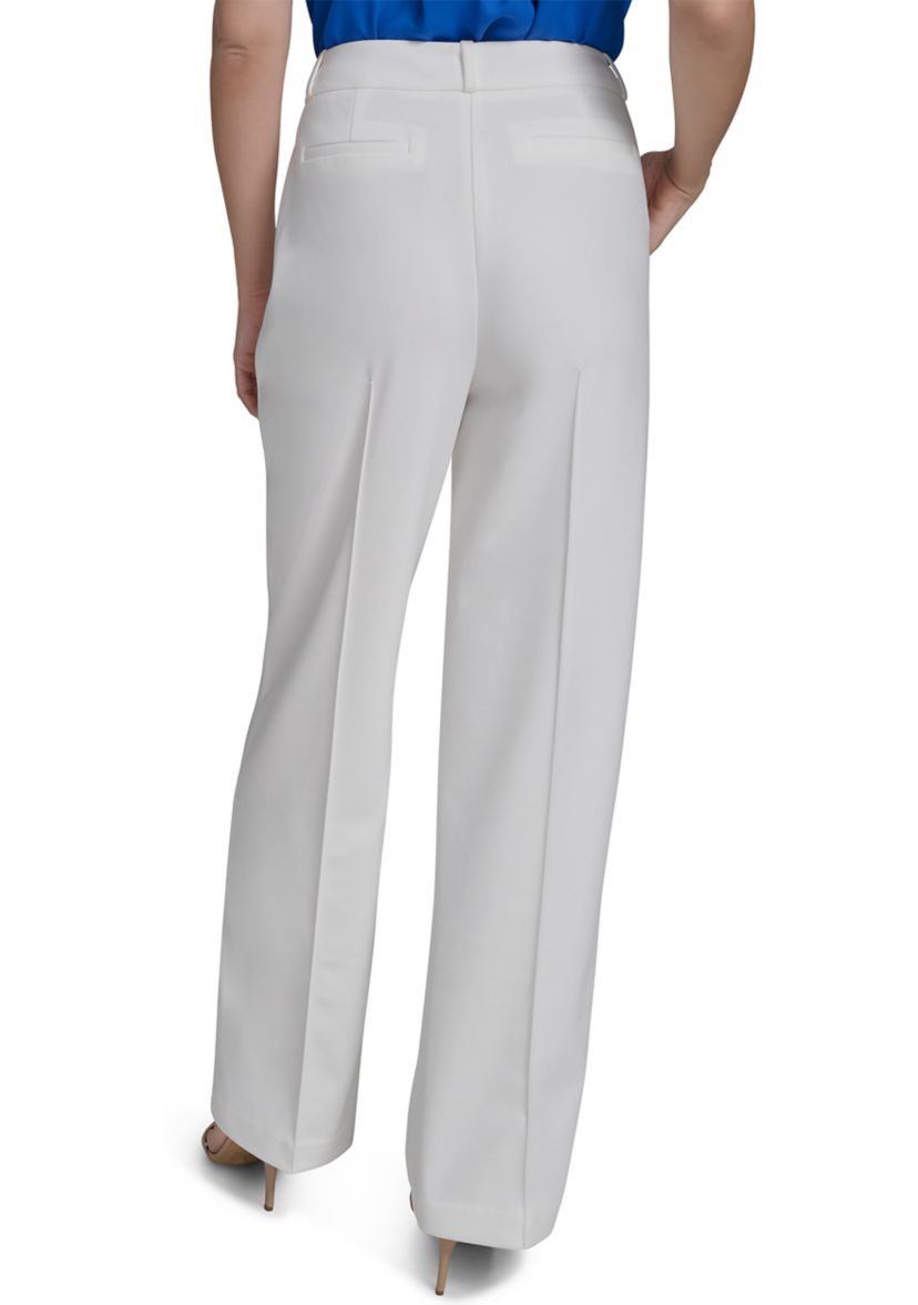 Womens Wide Leg Scuba Crepe Pants