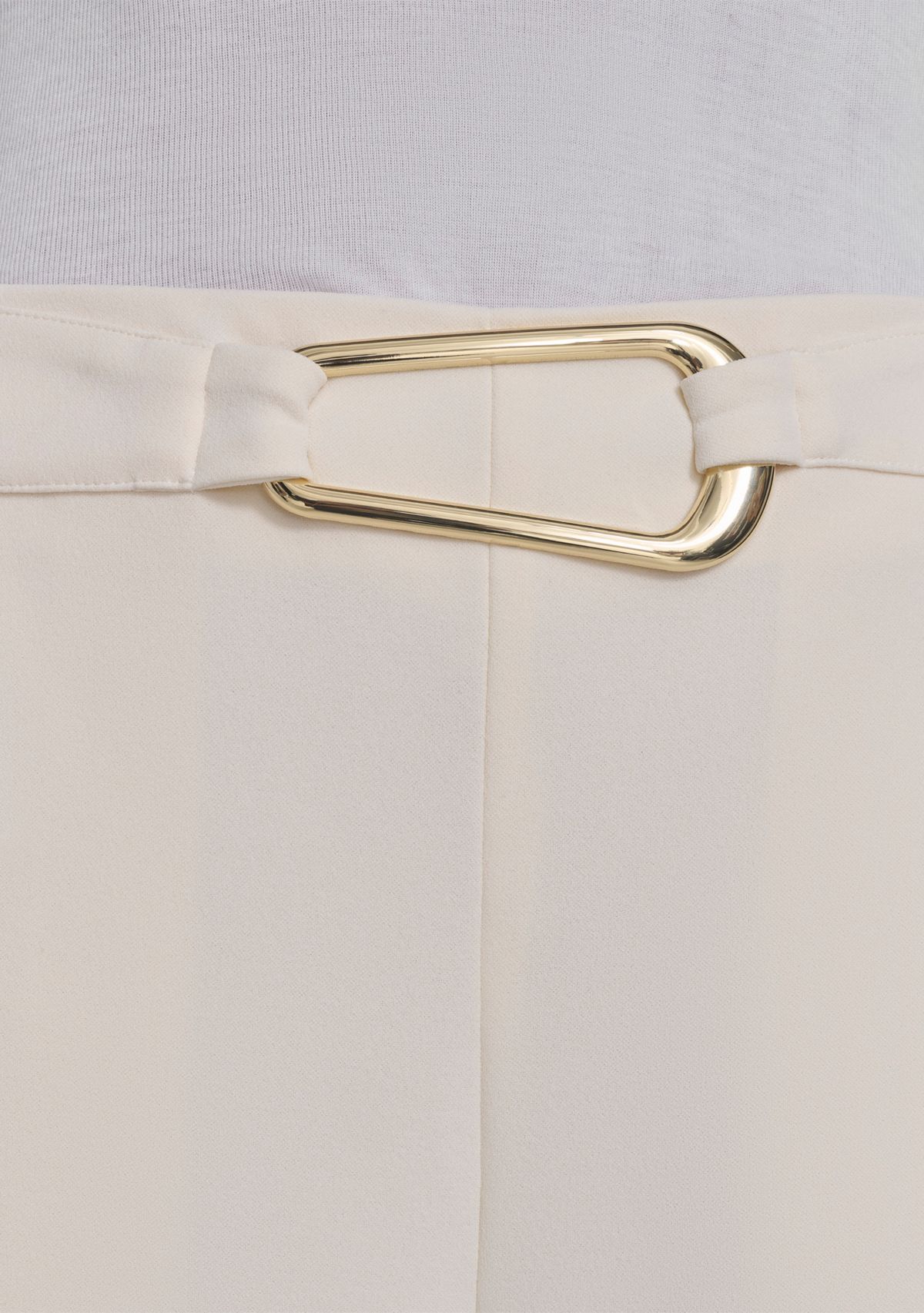 Womens Wide Leg Hardware Scuba Crepe Pants