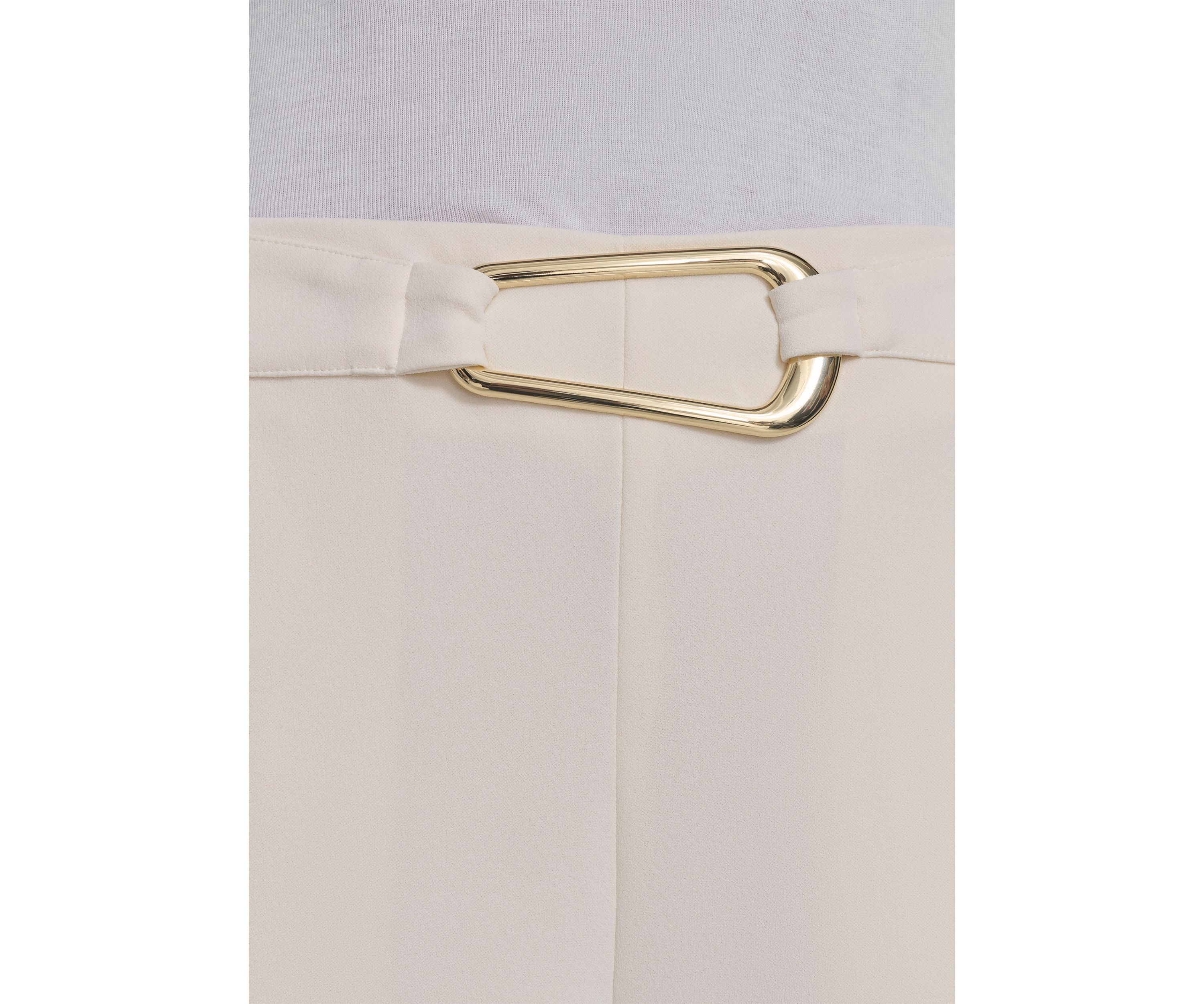 Womens Wide Leg Hardware Scuba Crepe Pants