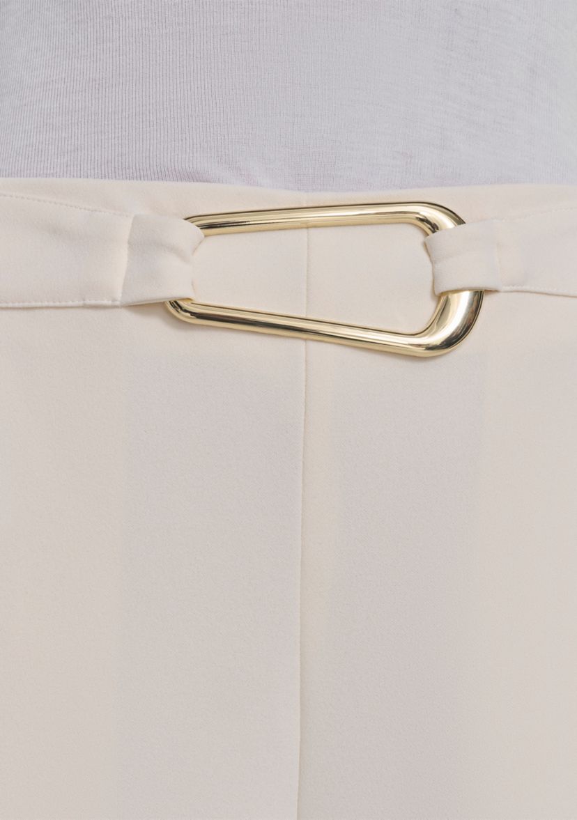 Womens Wide Leg Hardware Scuba Crepe Pants