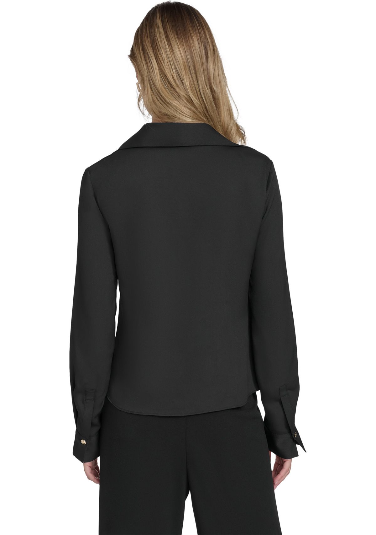 Womens Long Sleeve Cowl Neck Blouse 