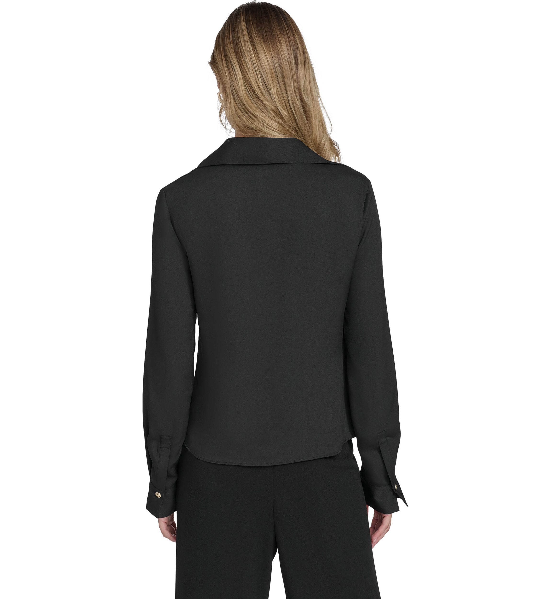 Womens Long Sleeve Cowl Neck Blouse 