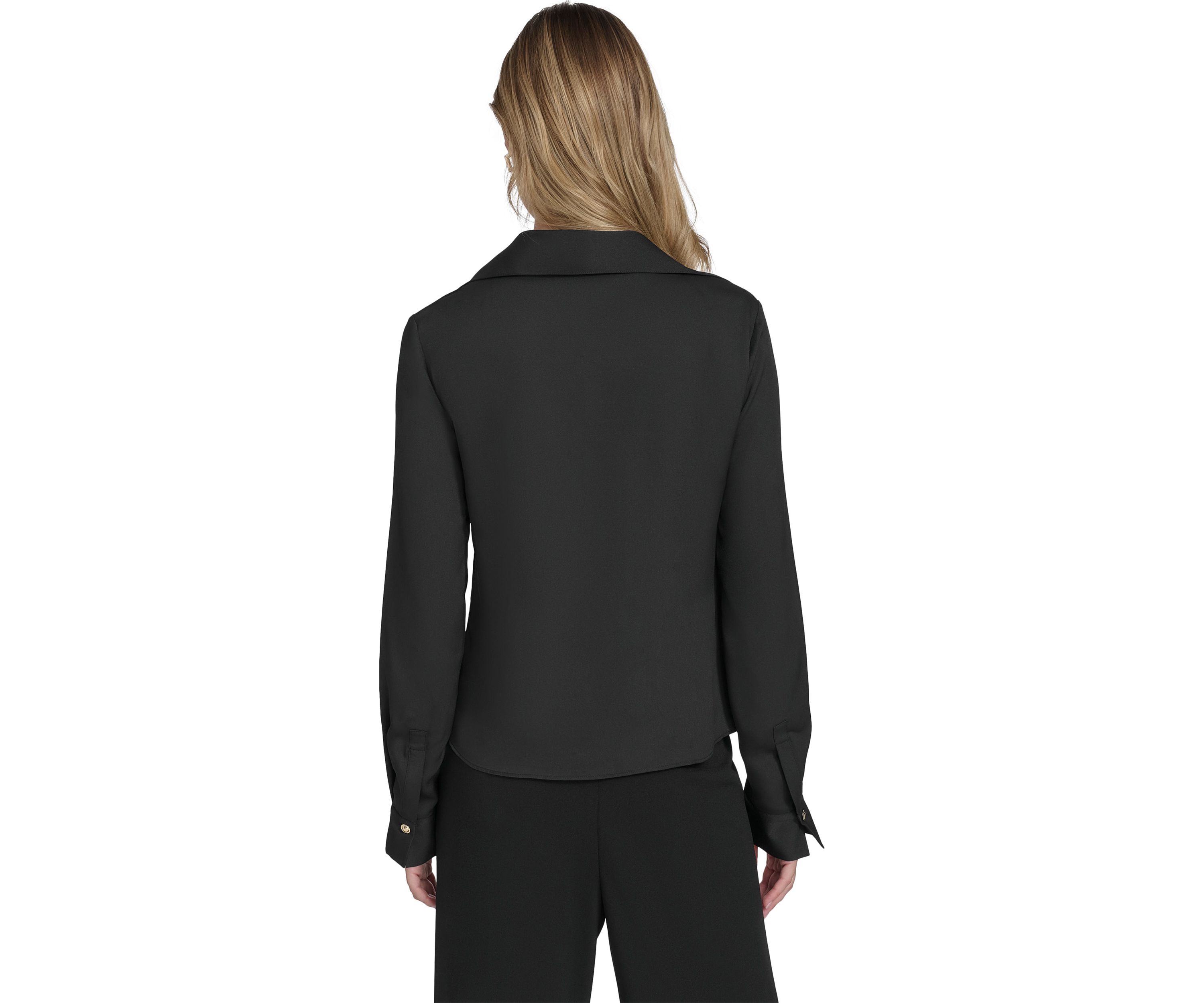 Womens Long Sleeve Cowl Neck Blouse 