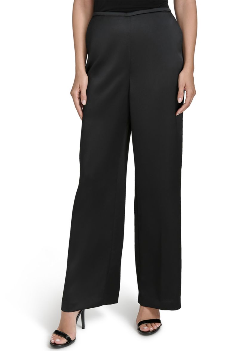 Womens Wide Leg Satin Pants
