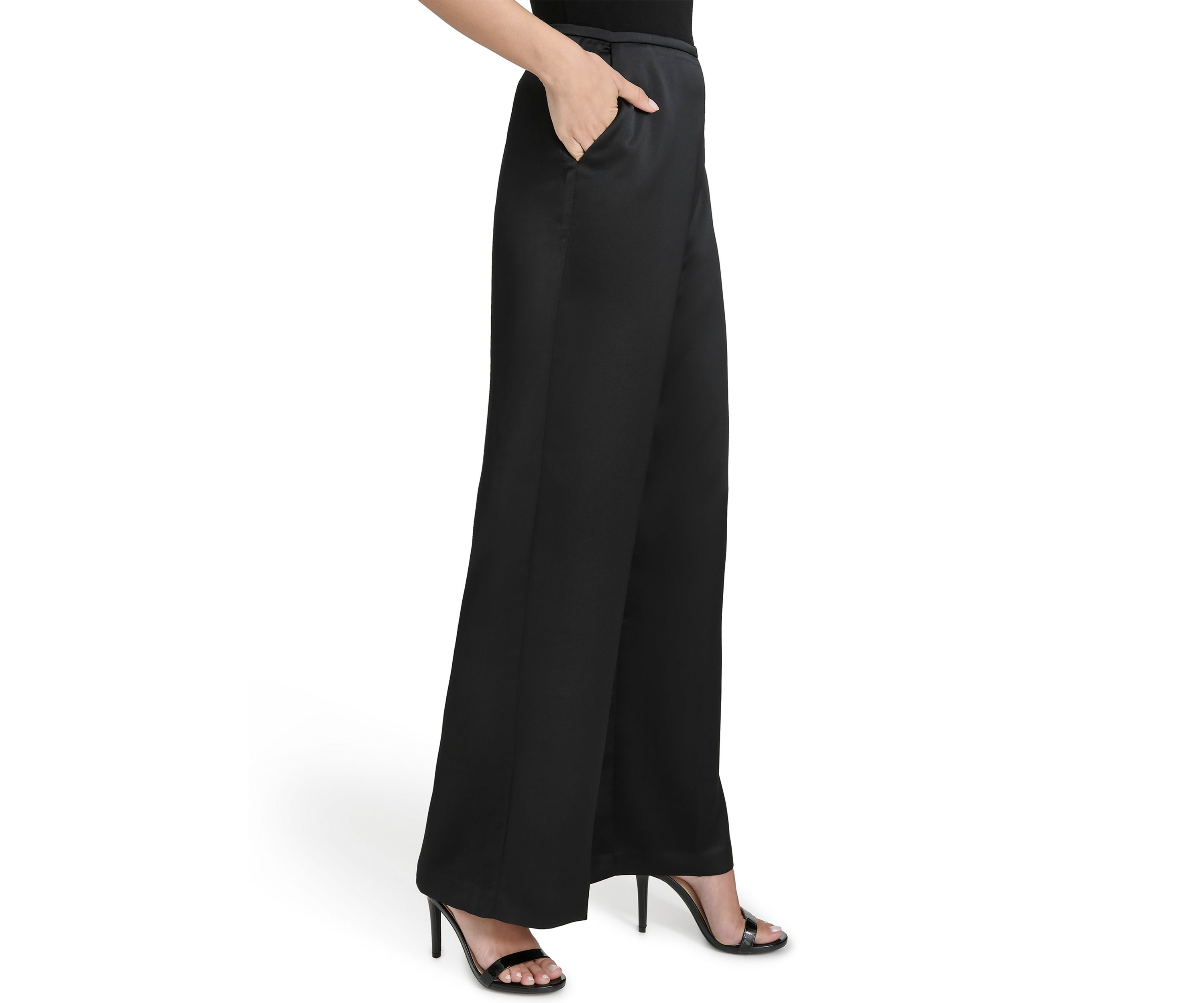 Womens Wide Leg Satin Pants