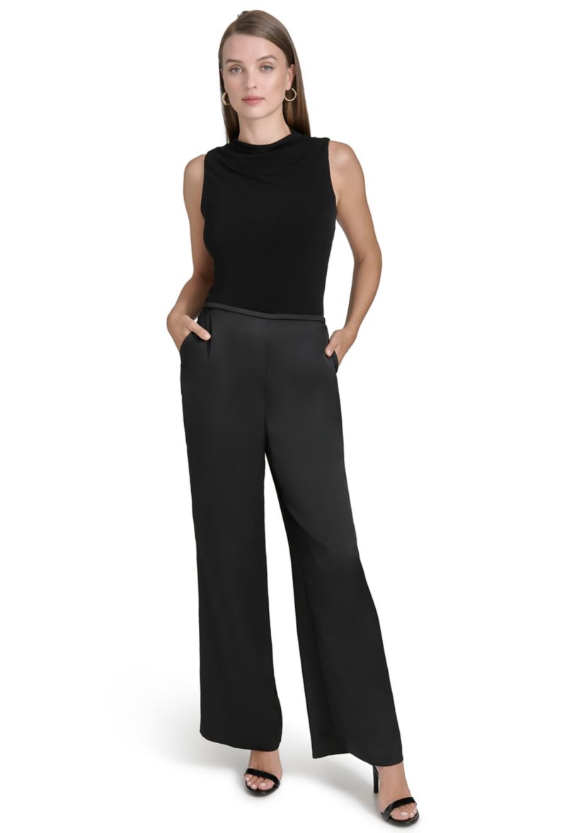 Womens Wide Leg Satin Pants