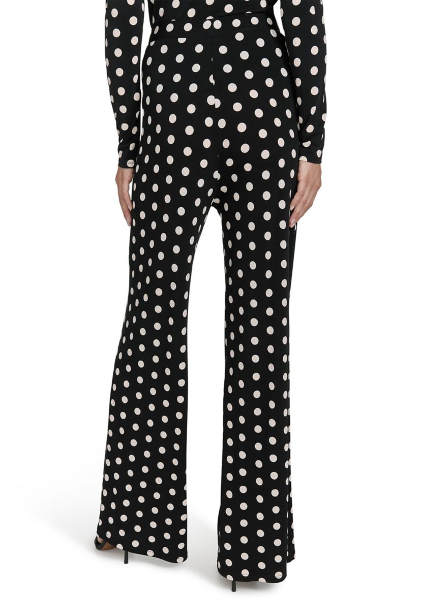 Womens Dot Print Wide Leg Pants