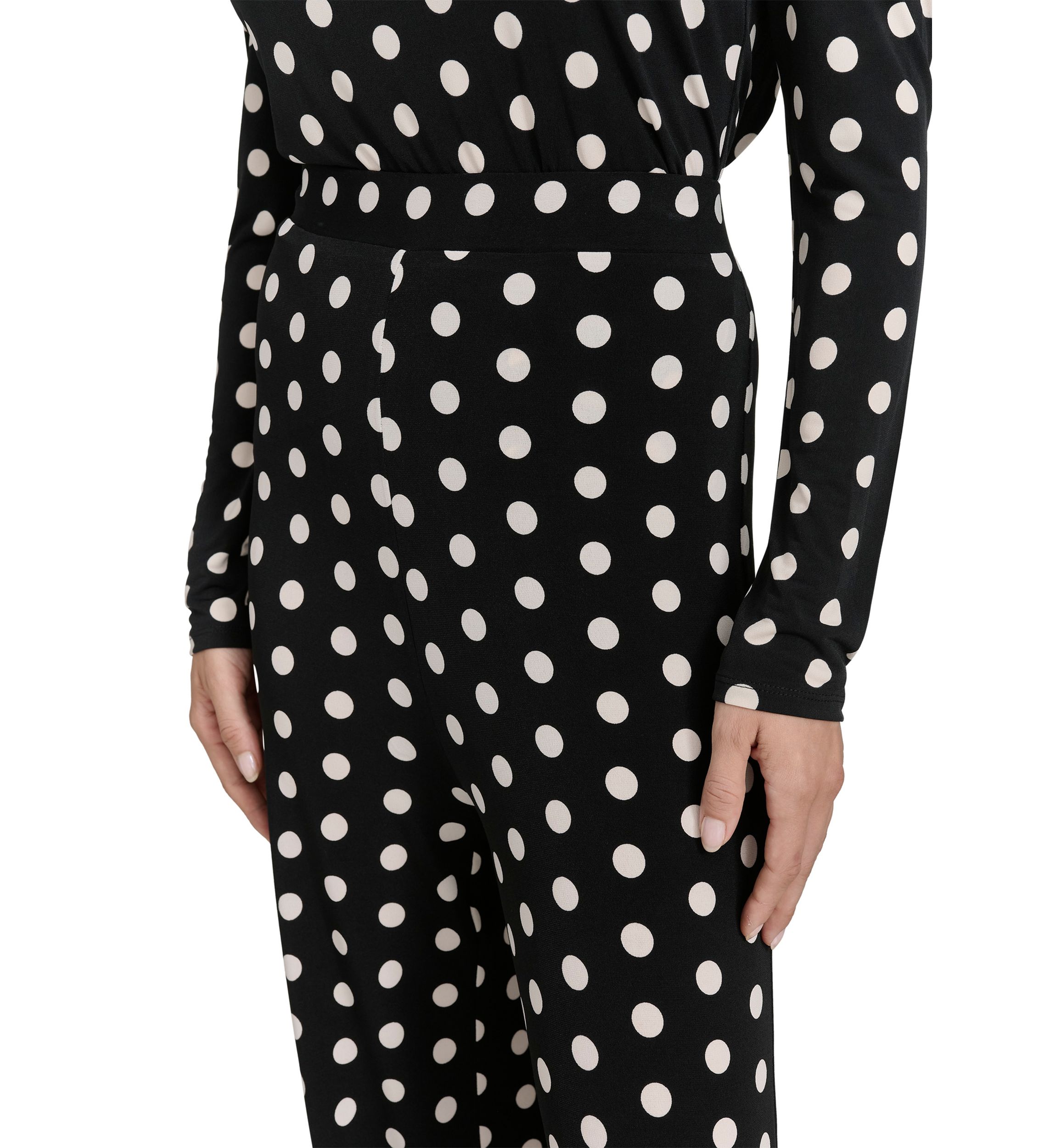 Womens Dot Print Wide Leg Pants