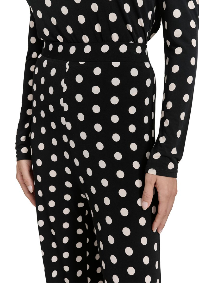 Womens Dot Print Wide Leg Pants