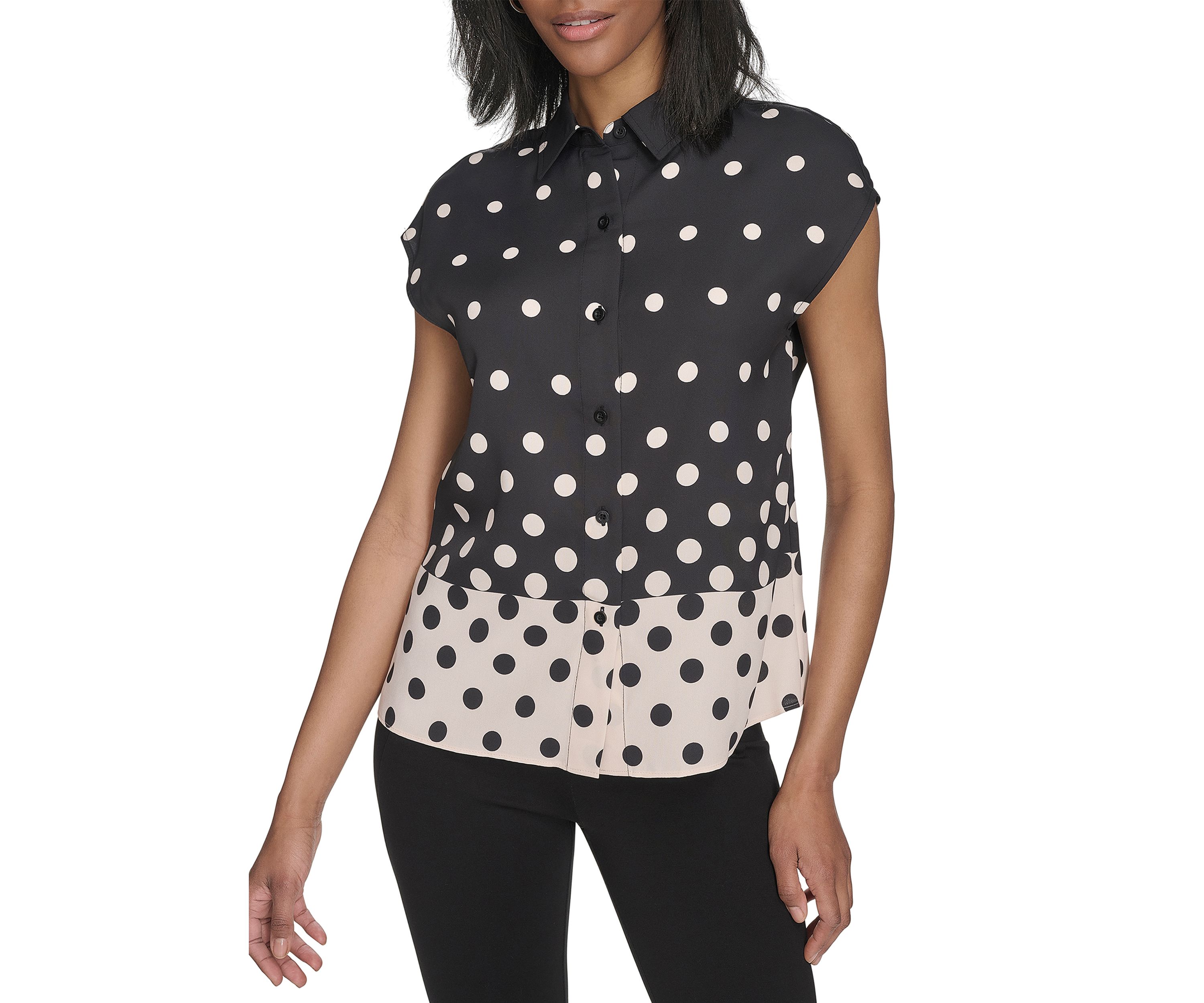 Womens Short Sleeve Ombré Dot Shirt