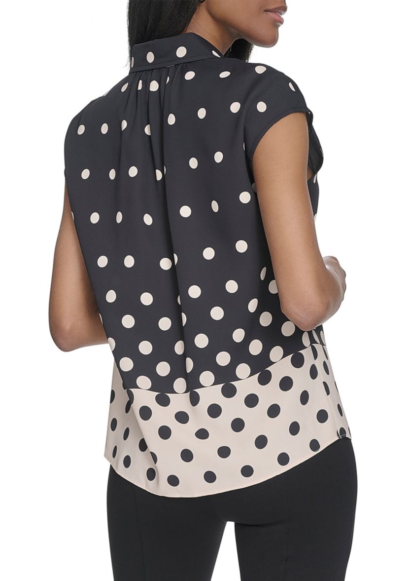 Womens Short Sleeve Ombré Dot Shirt