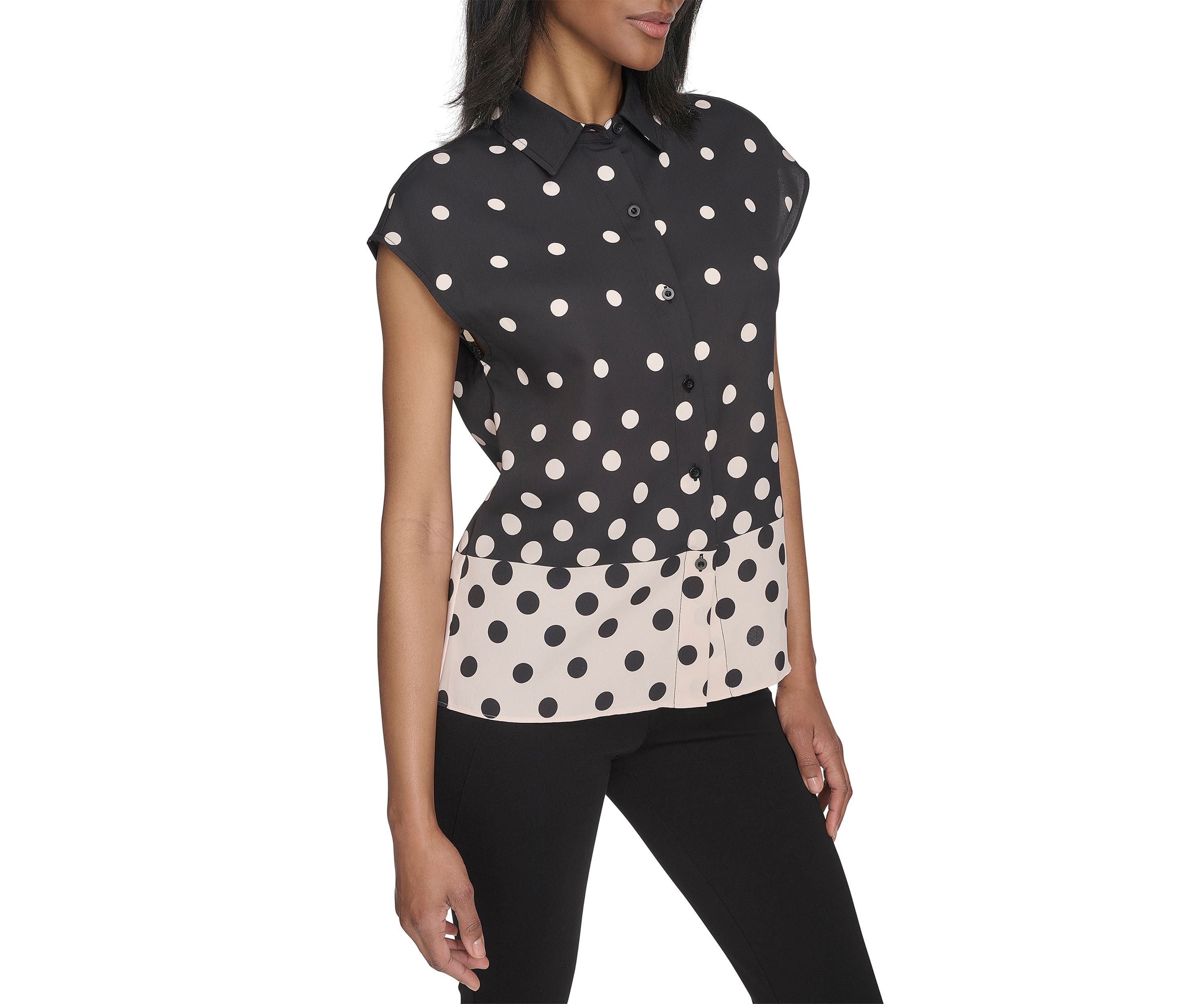Womens Short Sleeve Ombré Dot Shirt