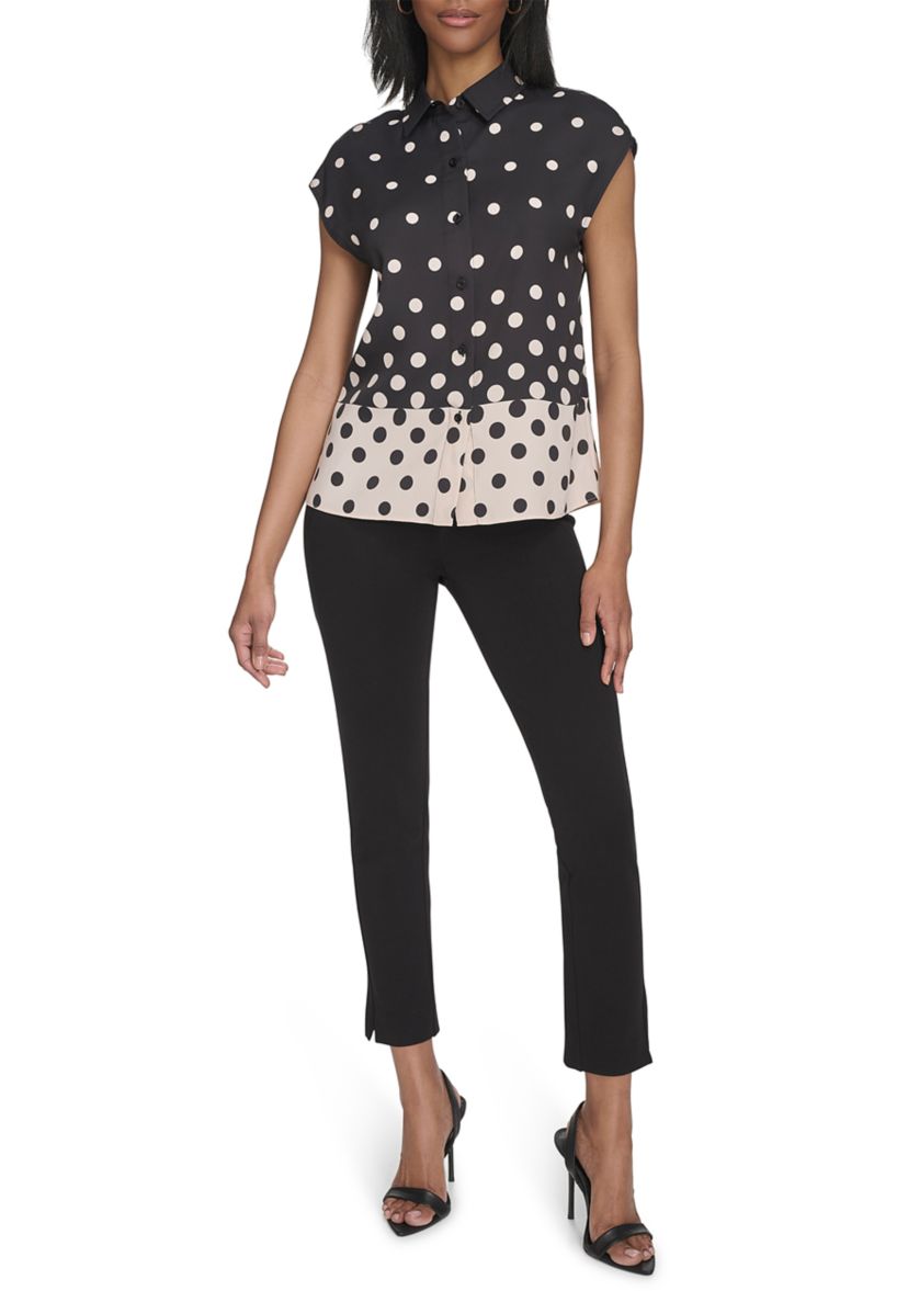 Womens Short Sleeve Ombré Dot Shirt
