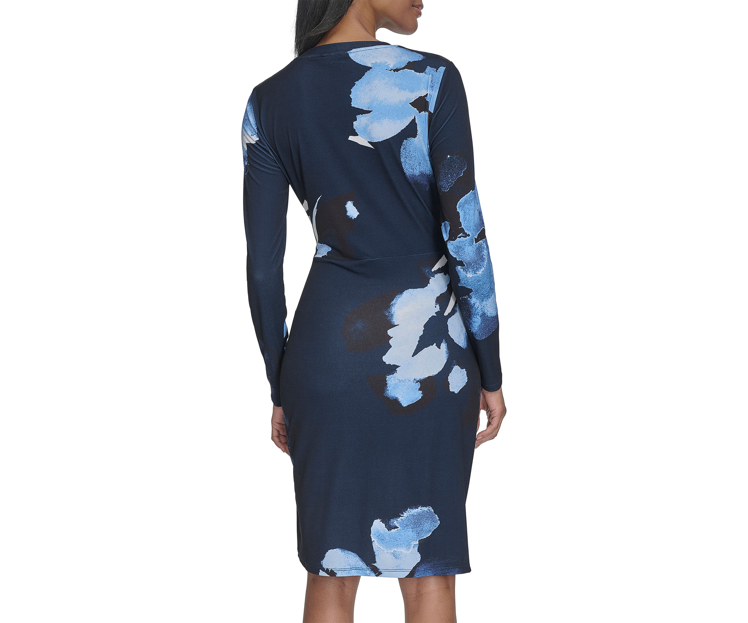 3/4 Sleeve Floral Jersey Dress