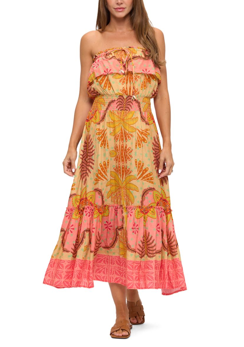 Dotti Women's Smocked Waist Cover Up Dress with Ruffles | Belk
