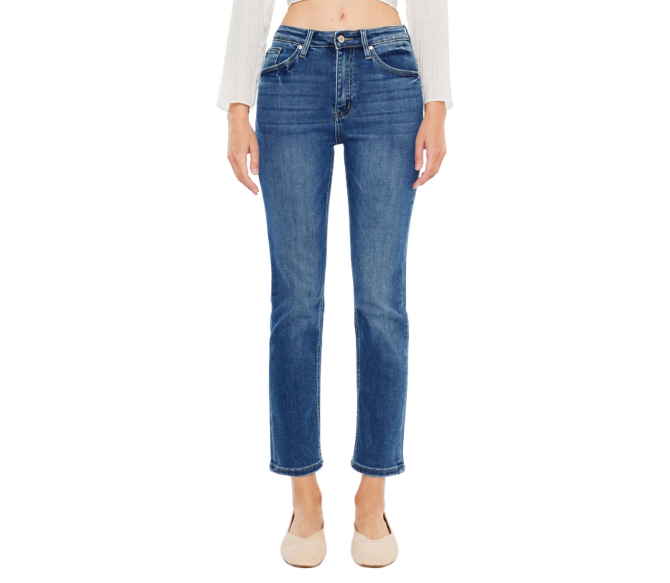Adaline High Rise Stretch Slim Straight Leg Jeans