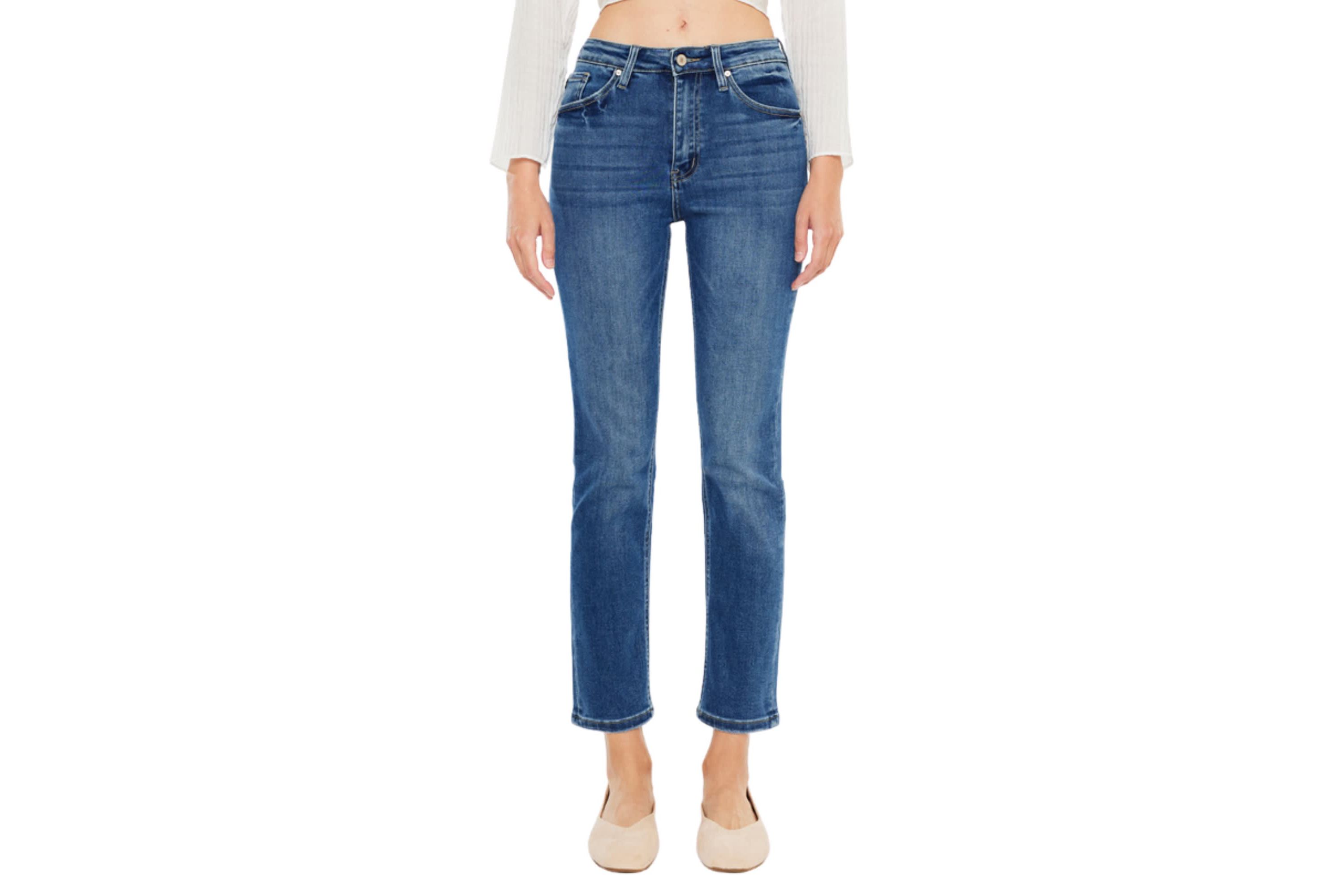 Adaline High Rise Stretch Slim Straight Leg Jeans