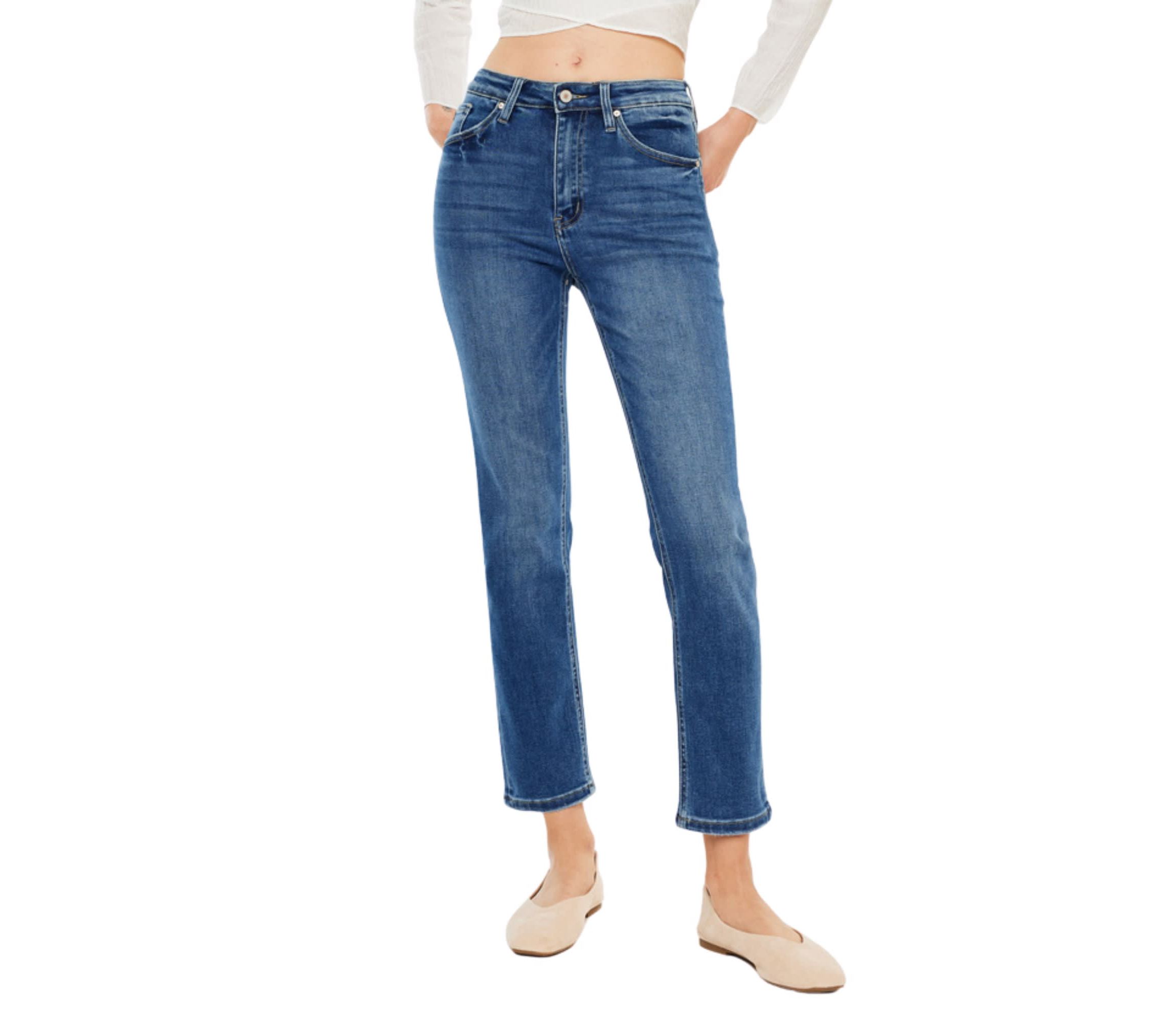 Adaline High Rise Stretch Slim Straight Leg Jeans
