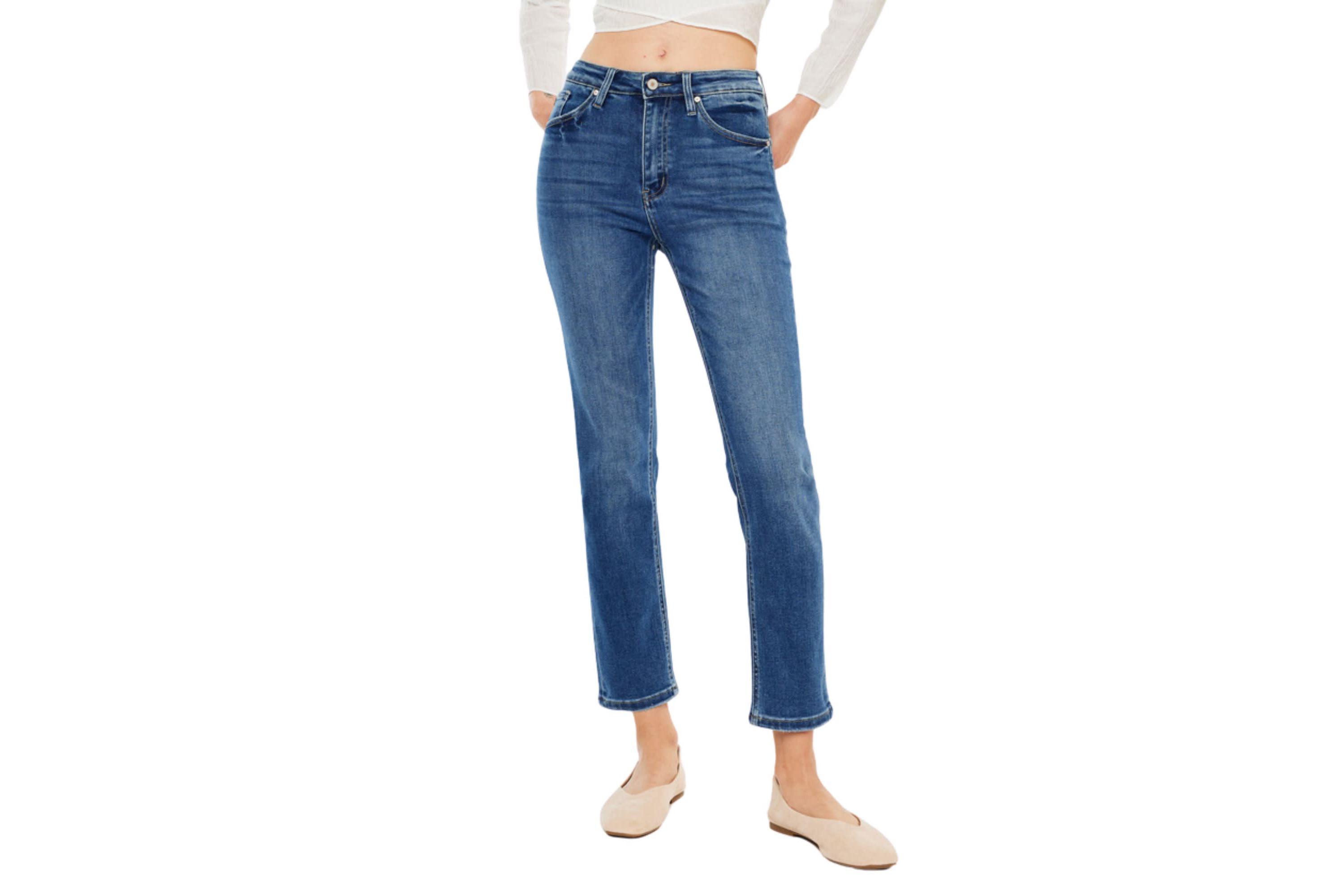 Adaline High Rise Stretch Slim Straight Leg Jeans