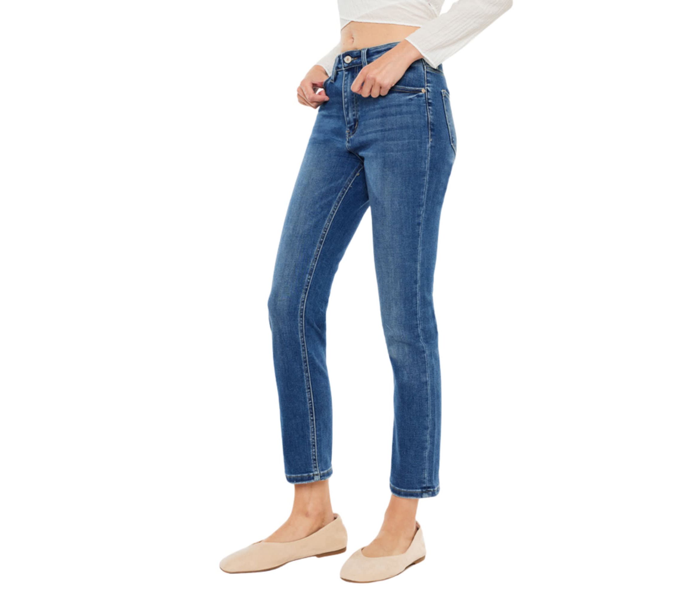 Adaline High Rise Stretch Slim Straight Leg Jeans