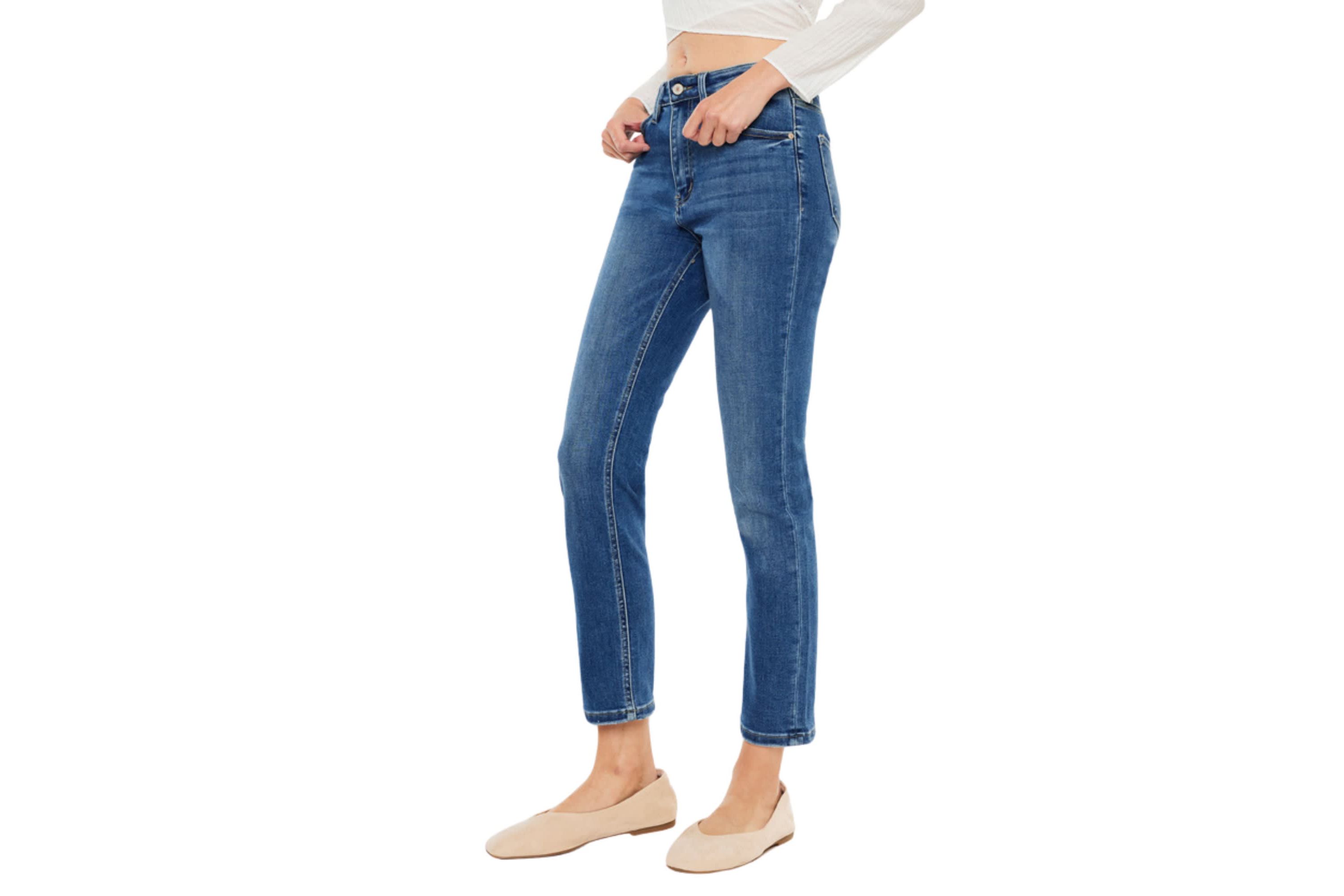 Adaline High Rise Stretch Slim Straight Leg Jeans