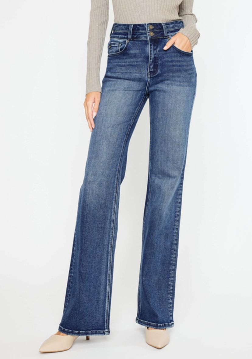 Onyx Essentials Ultra High Rise Wide Flare Jeans
