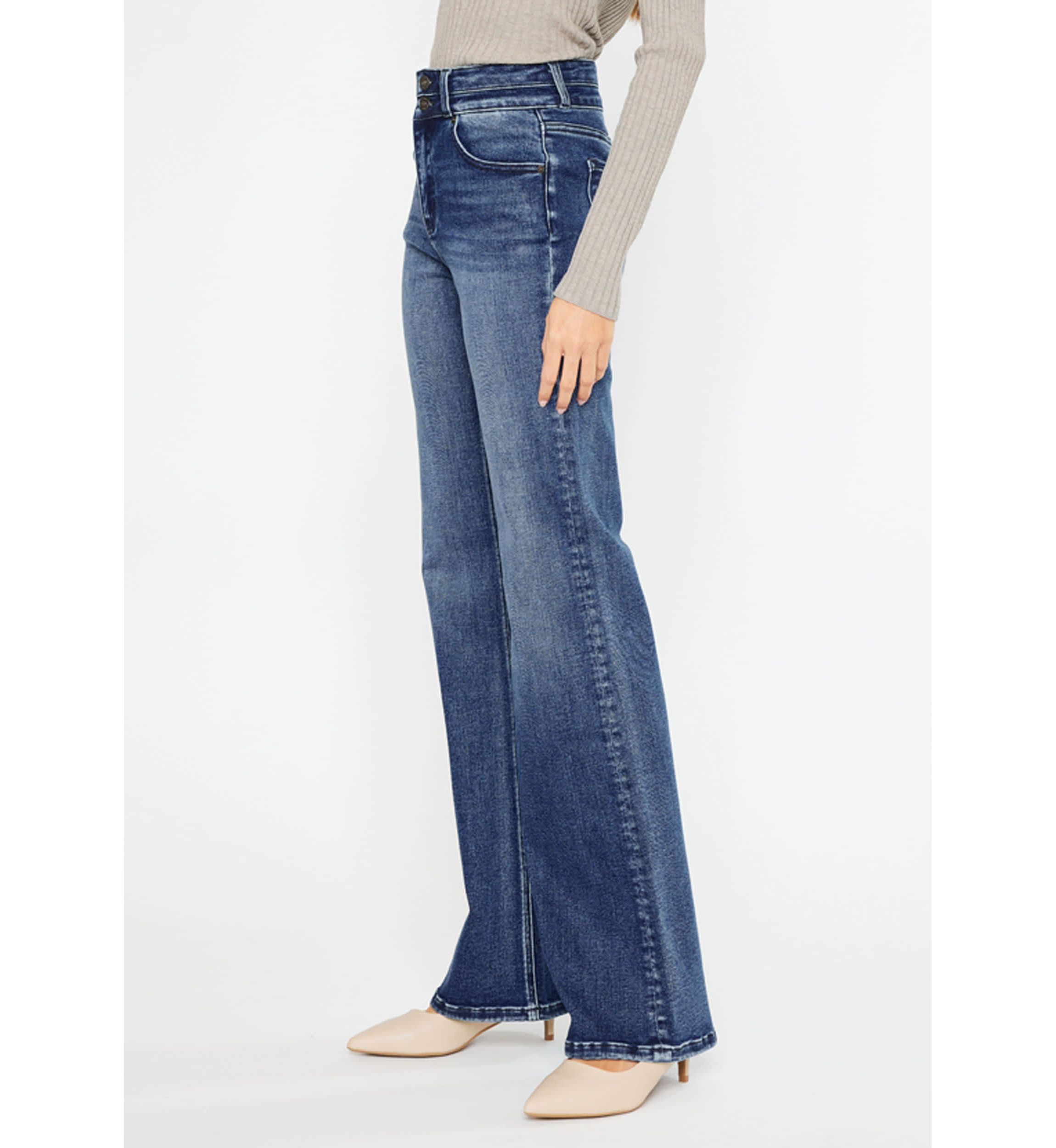 Onyx Essentials Ultra High Rise Wide Flare Jeans