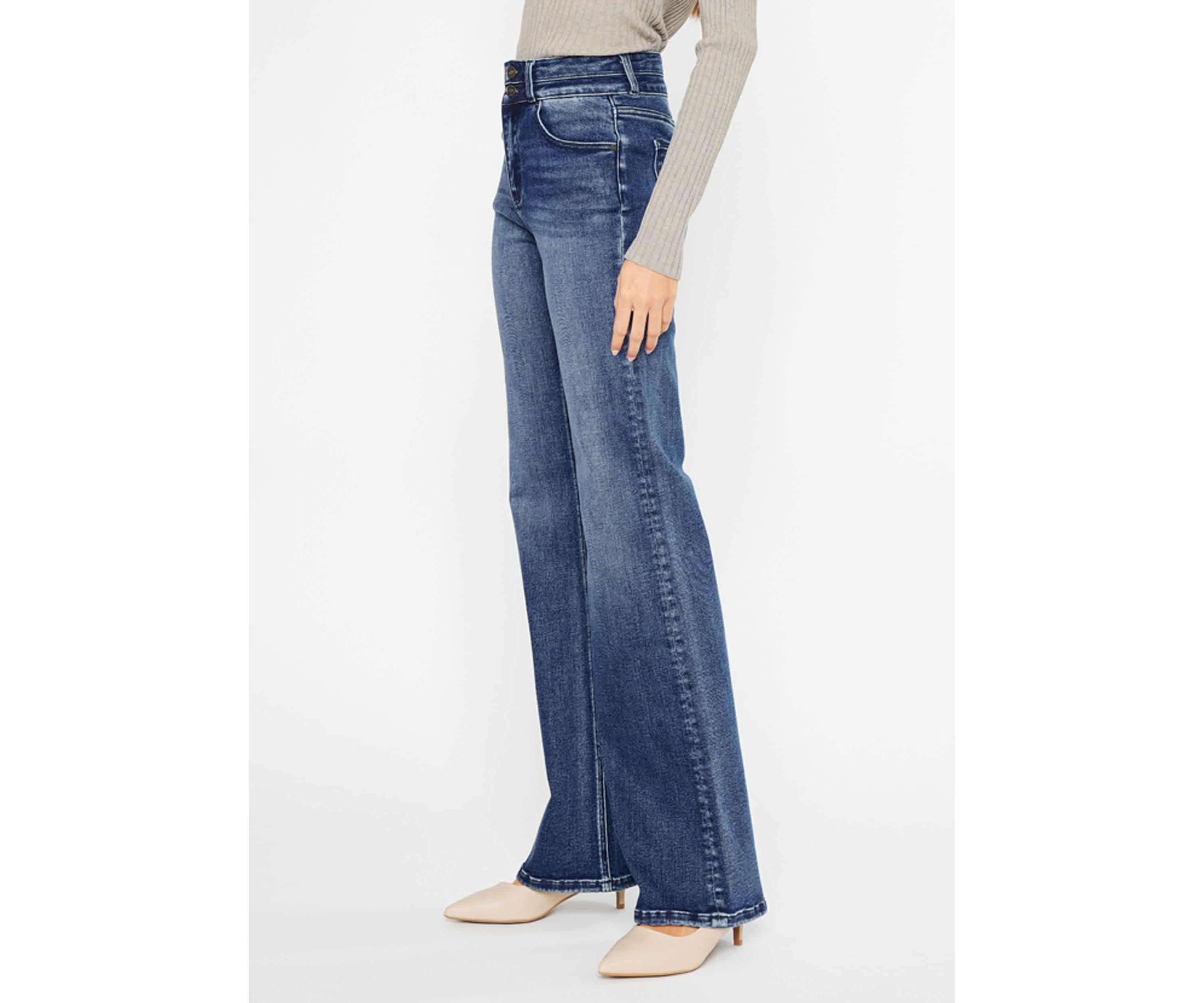 Onyx Essentials Ultra High Rise Wide Flare Jeans