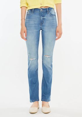 Kancan Women's DIANA HIGH RISE SLIM STRAIGHT JEANS - MEDIUM WASH STRETCH, 3 x 25