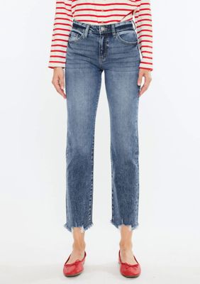 Kancan Women's KATHRINE HIGH RISE SLIM STRAIGHT JEANS - DARK WASH STRETCH, 3 x 25