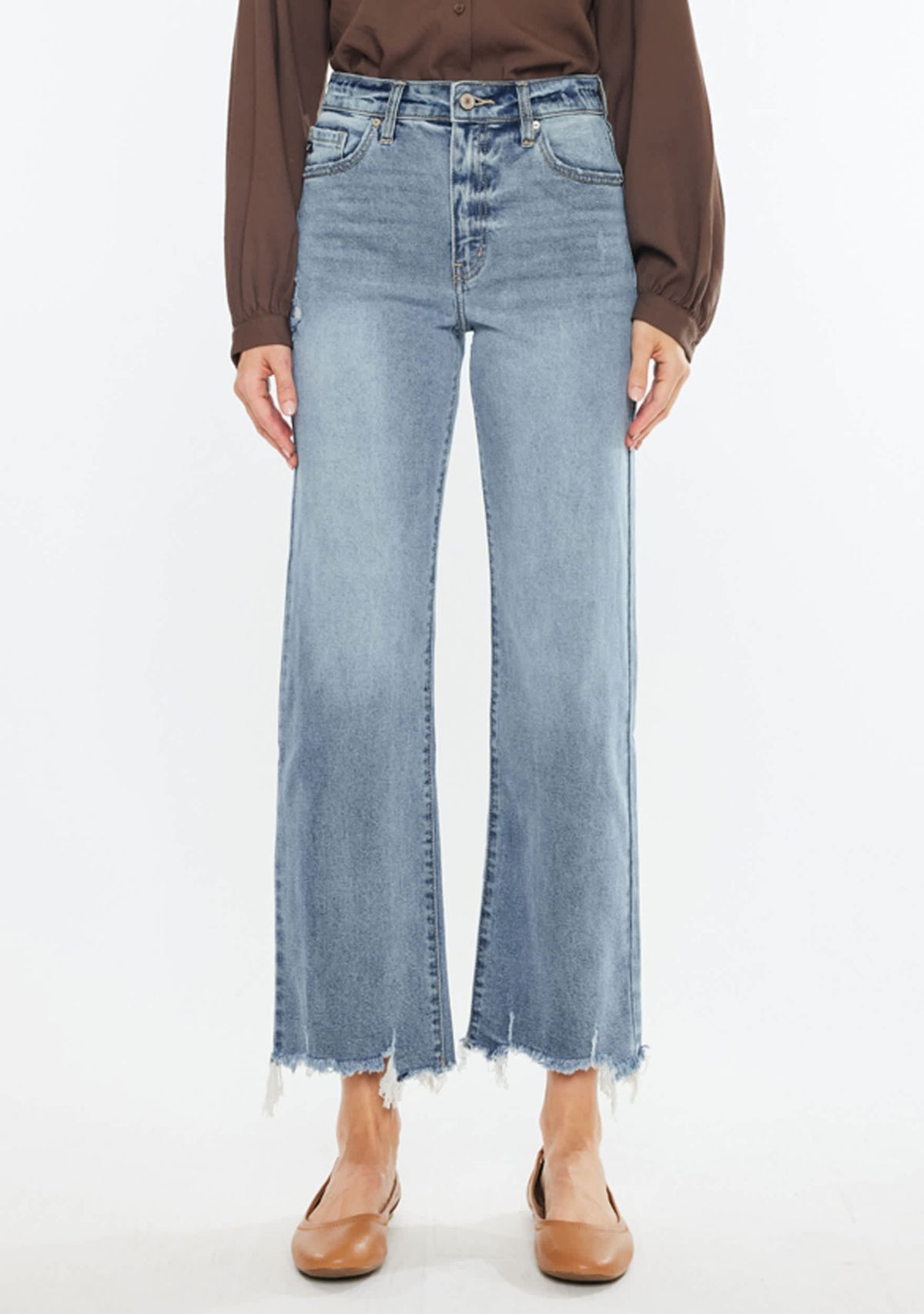 Violet High Rise Slim Wide Leg Jeans