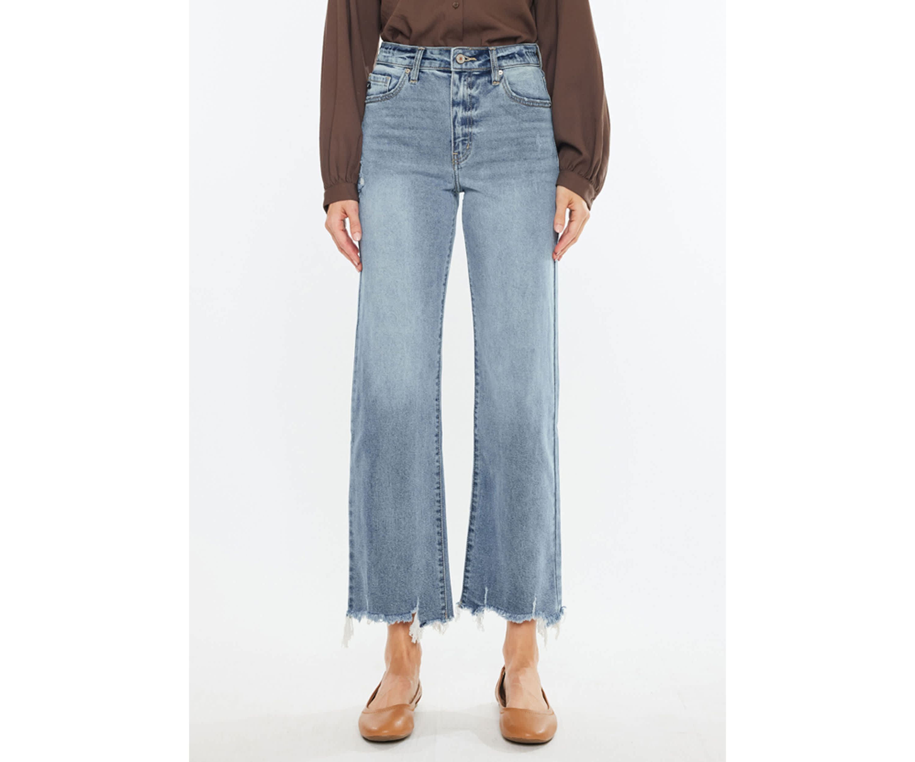 Violet High Rise Slim Wide Leg Jeans