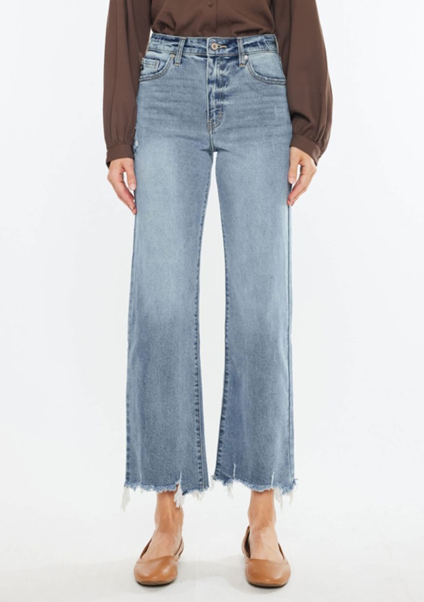 Violet High Rise Slim Wide Leg Jeans