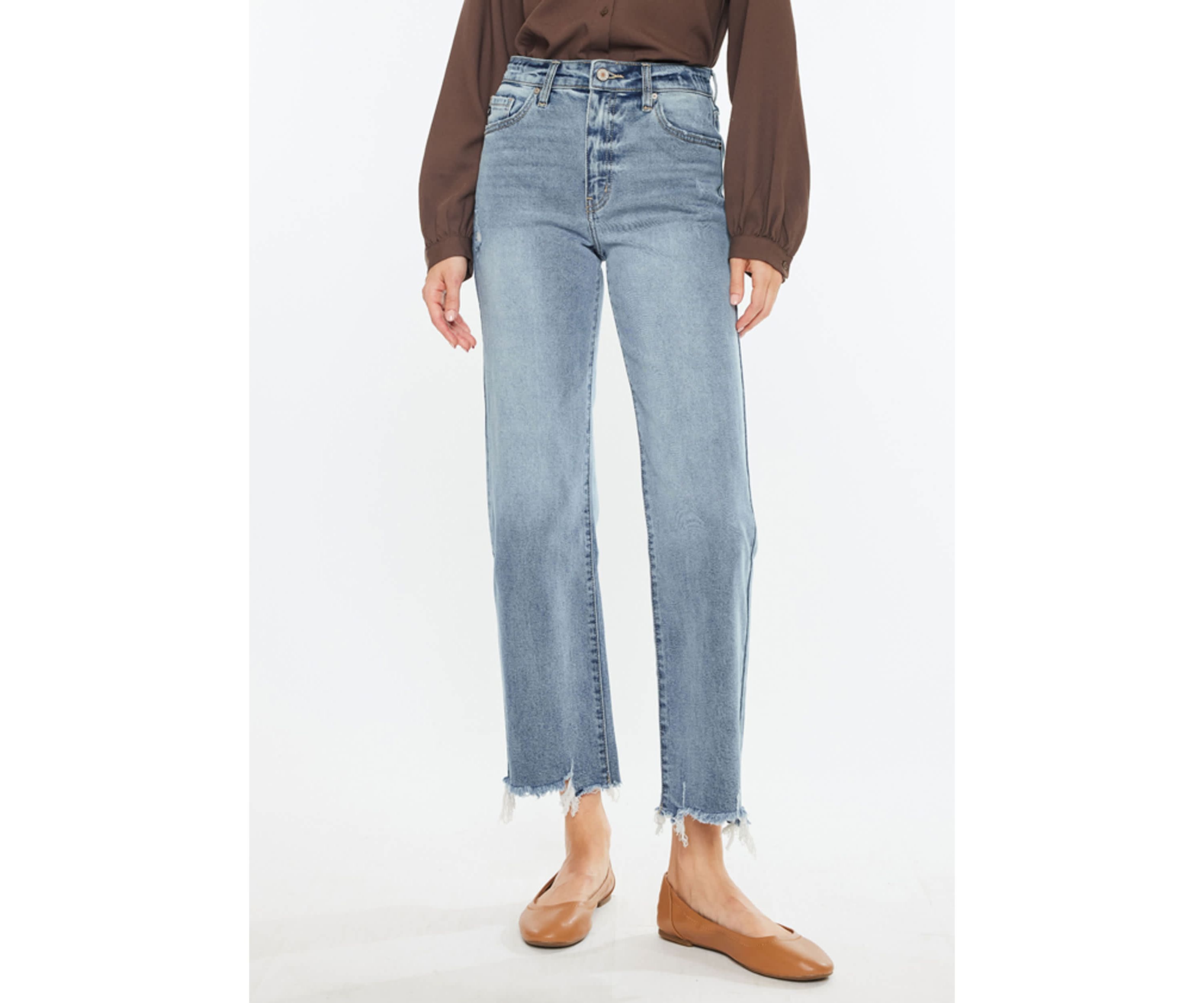 Violet High Rise Slim Wide Leg Jeans