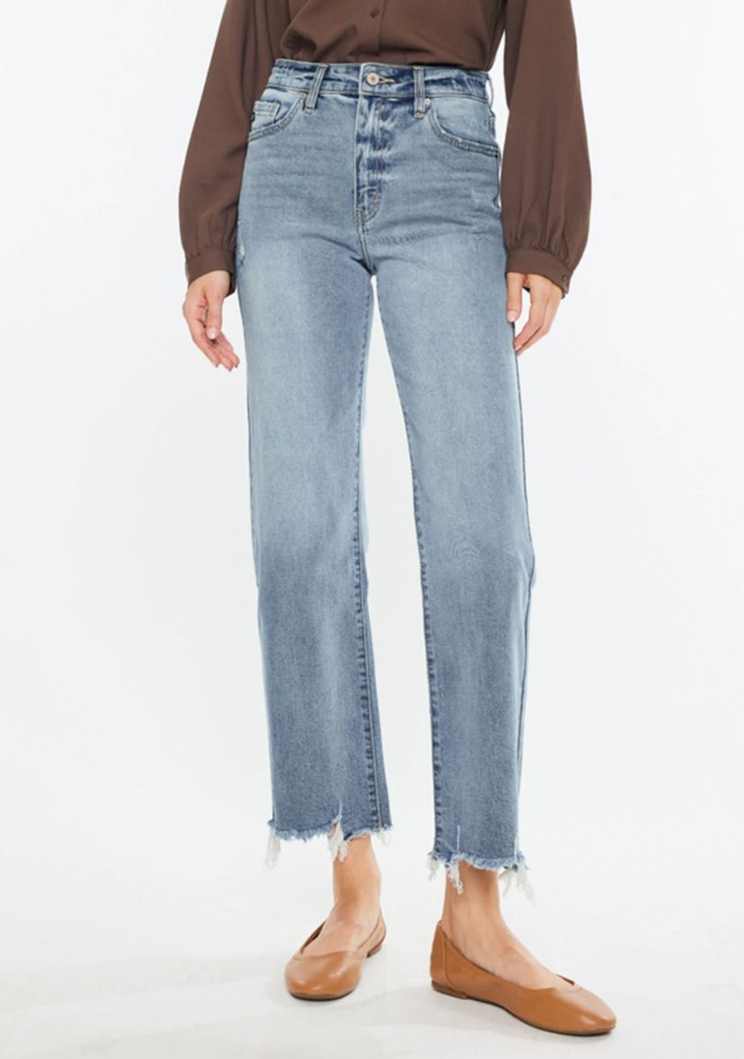 Violet High Rise Slim Wide Leg Jeans