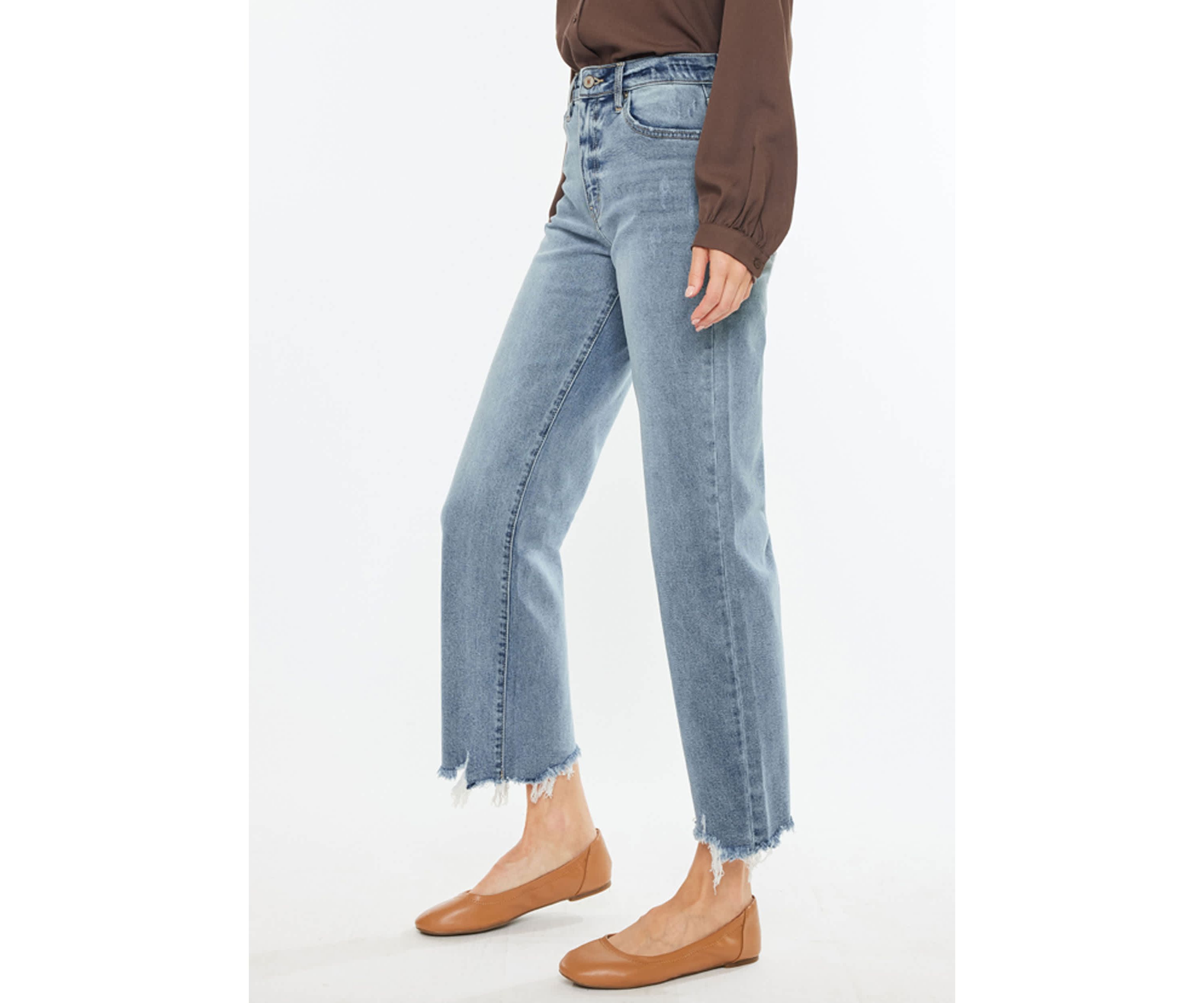 Violet High Rise Slim Wide Leg Jeans