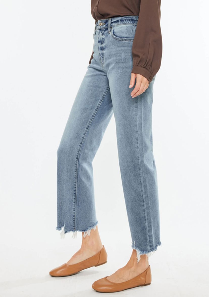 Violet High Rise Slim Wide Leg Jeans