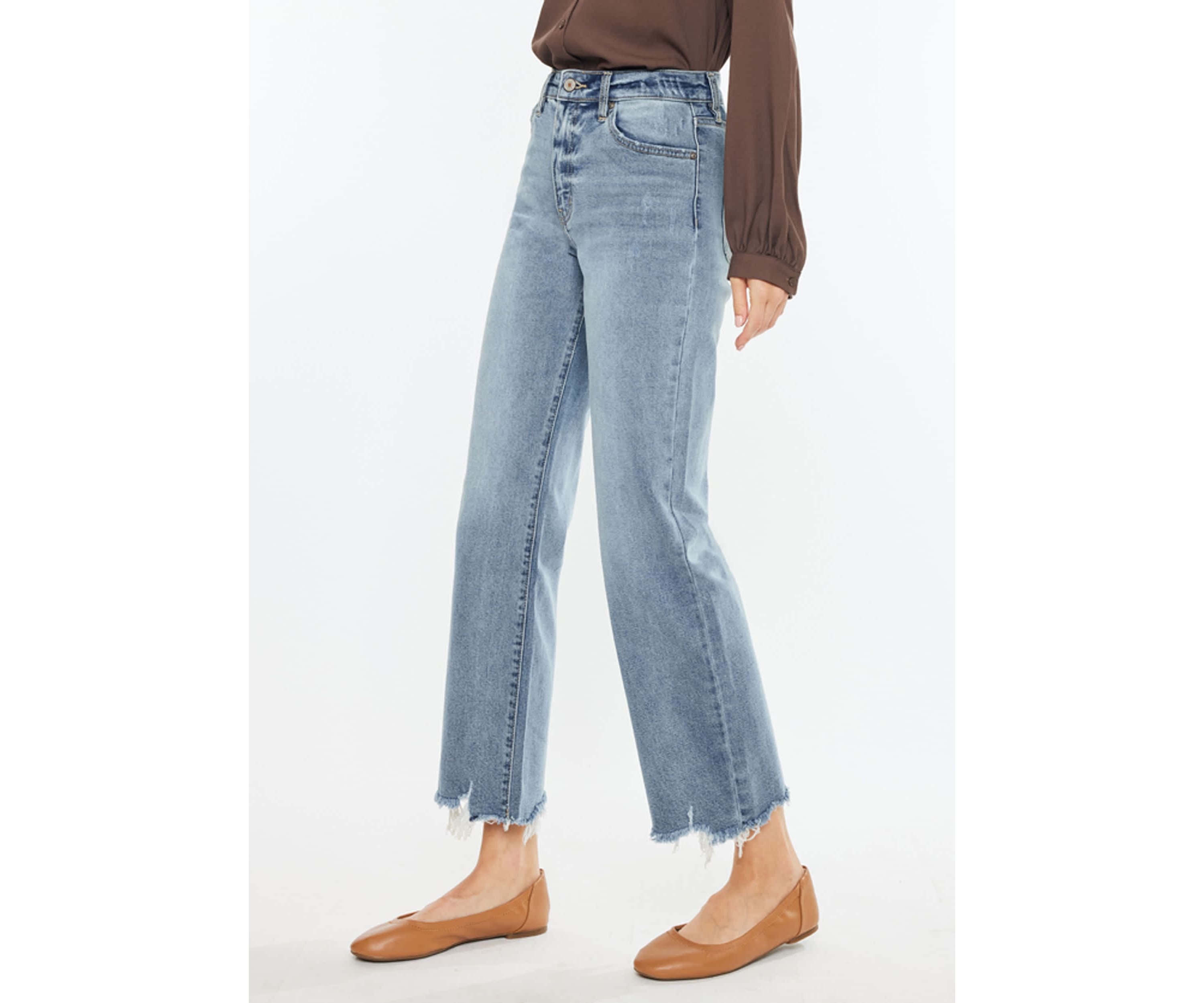 Violet High Rise Slim Wide Leg Jeans