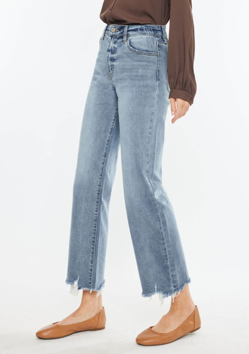 Violet High Rise Slim Wide Leg Jeans