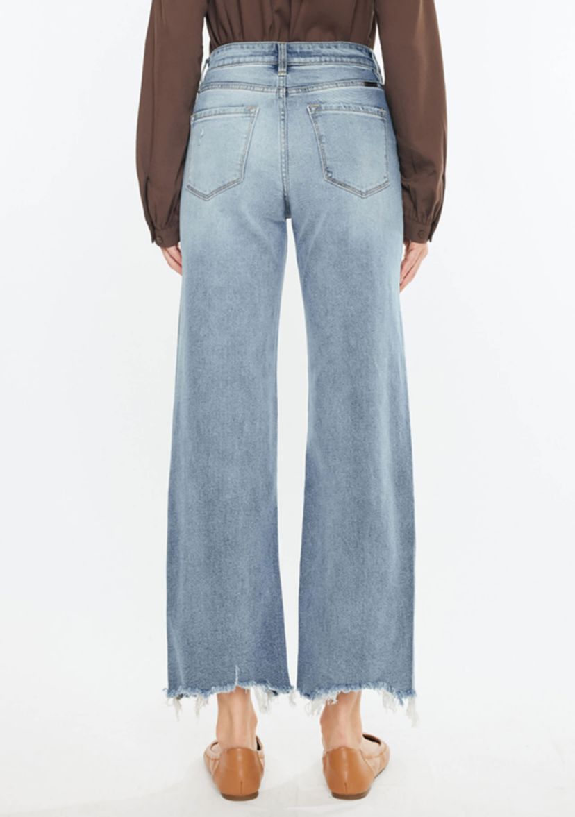 Violet High Rise Slim Wide Leg Jeans