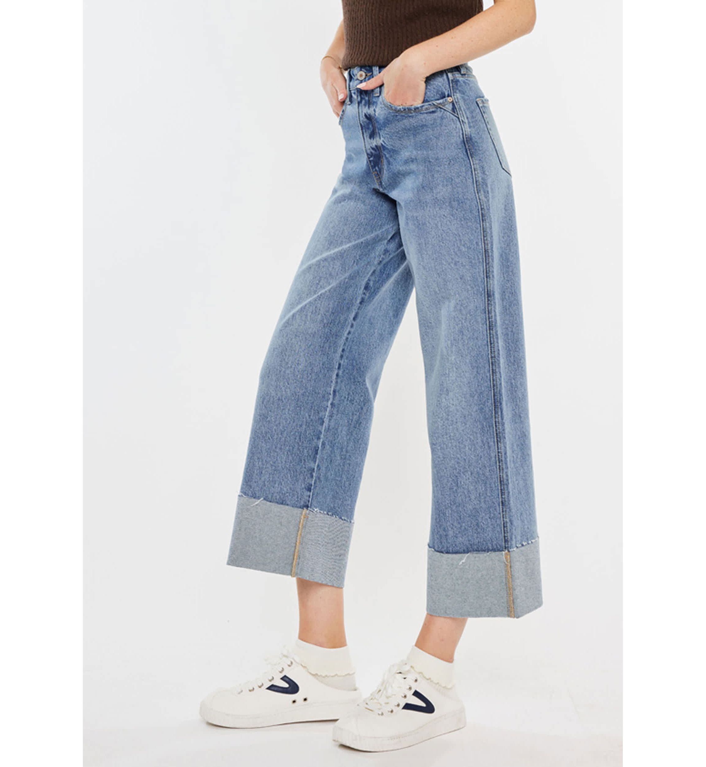 Alfie 90s Cropped Wide Leg Jeans