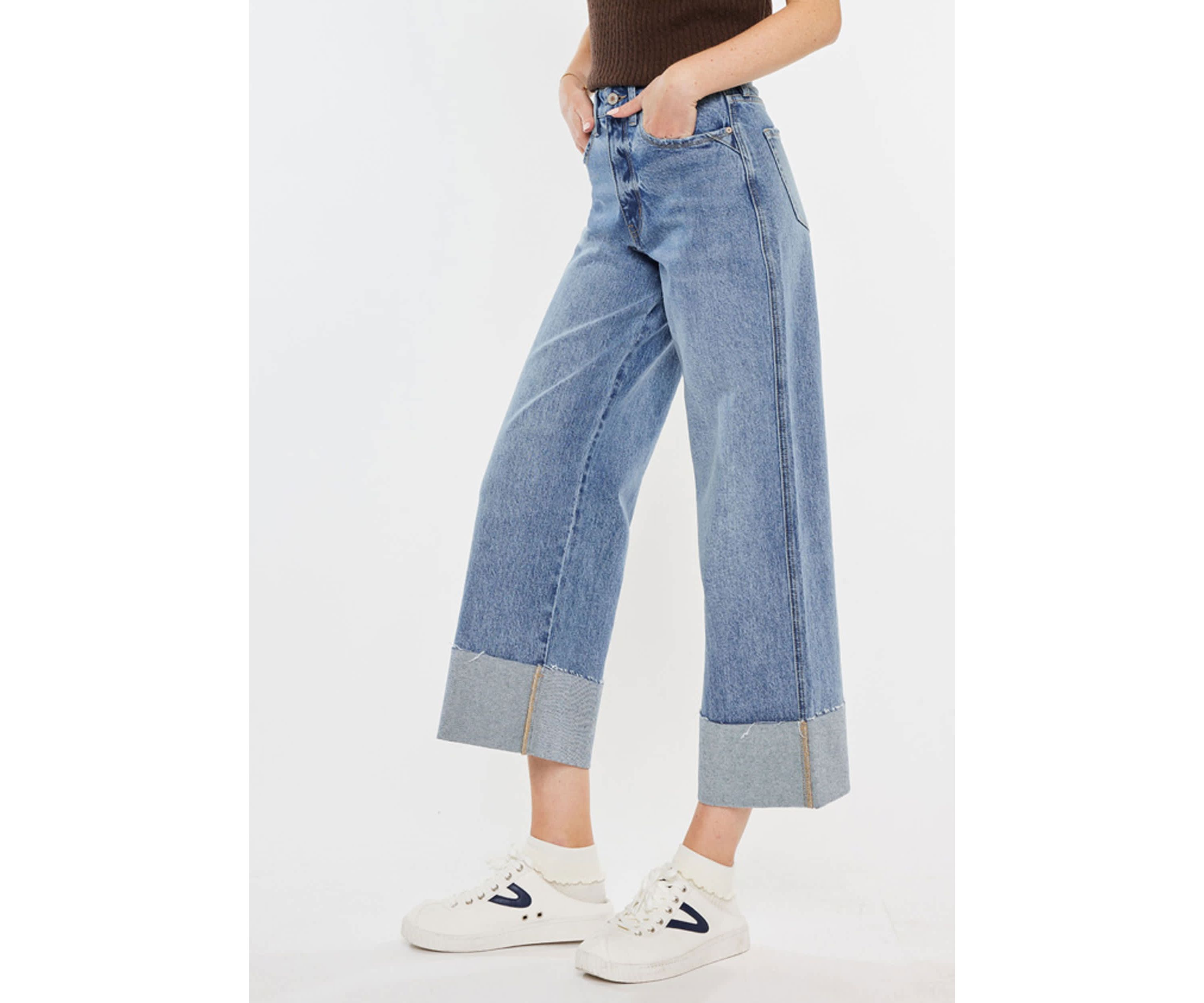 Alfie 90s Cropped Wide Leg Jeans