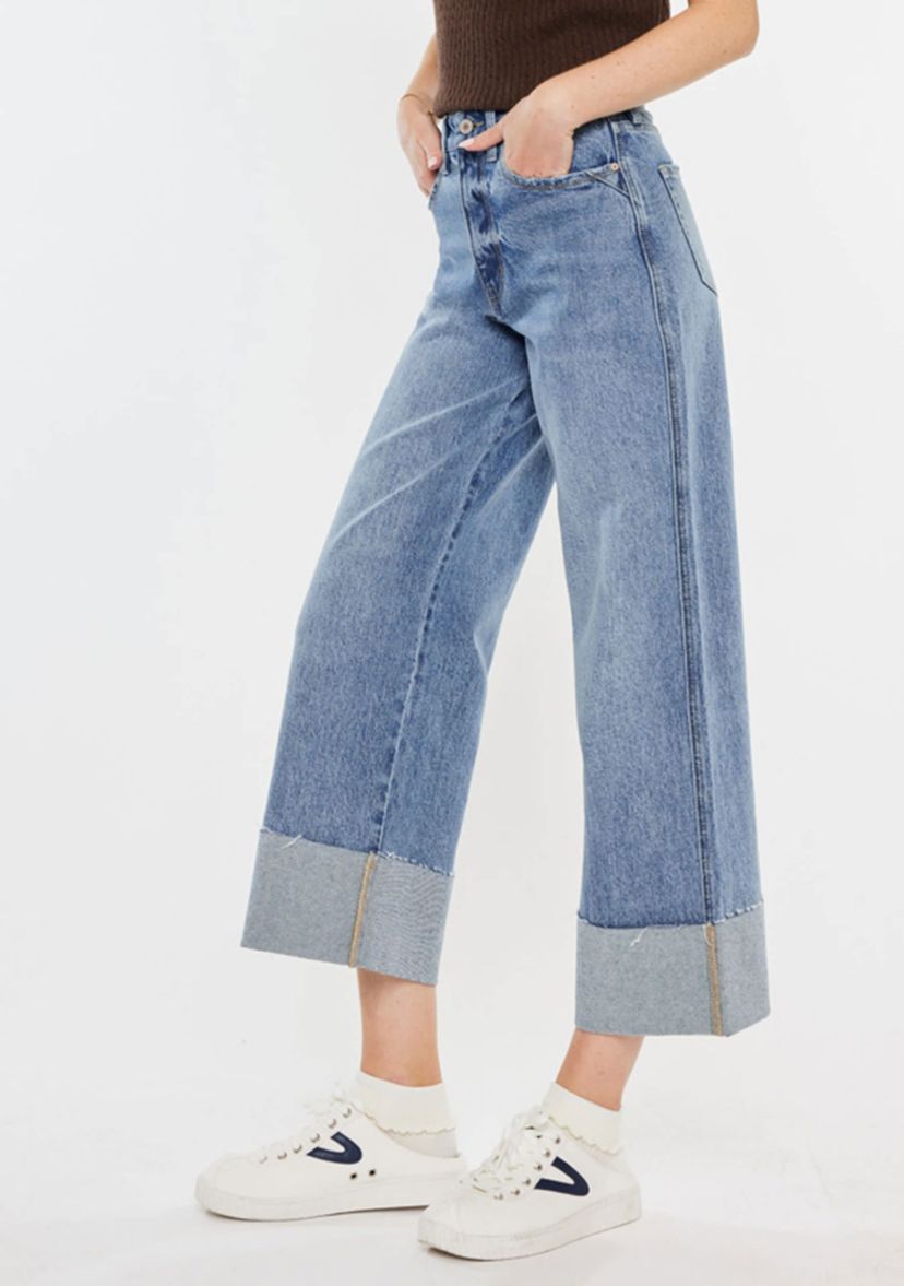 Alfie 90s Cropped Wide Leg Jeans