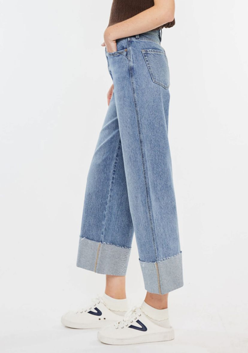 Alfie 90s Cropped Wide Leg Jeans