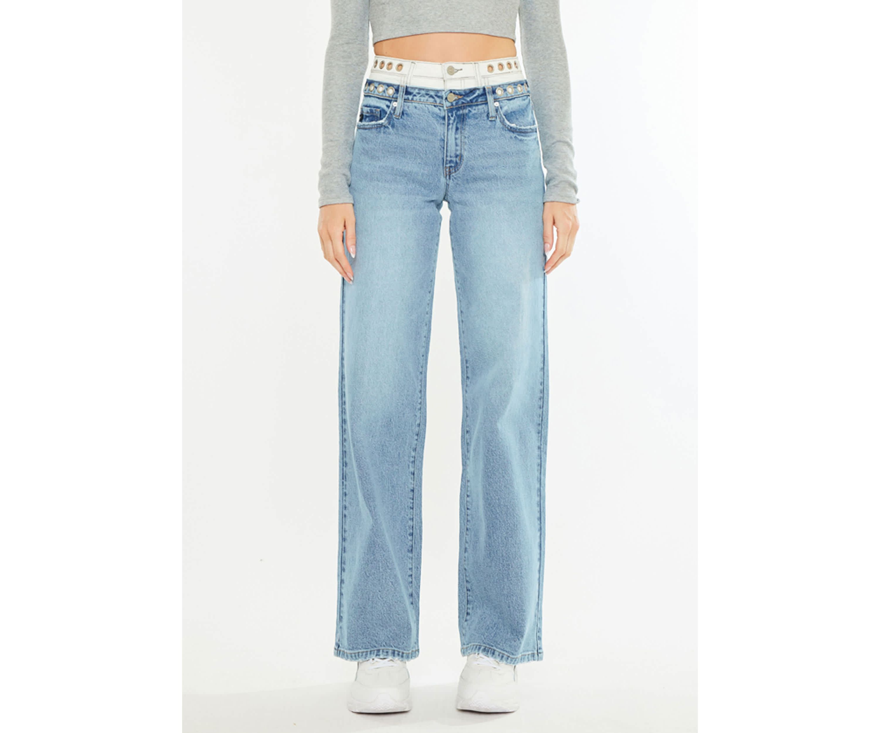 Caitlin High Rise Wide Leg Jeans