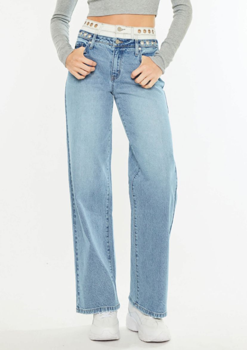 Caitlin High Rise Wide Leg Jeans